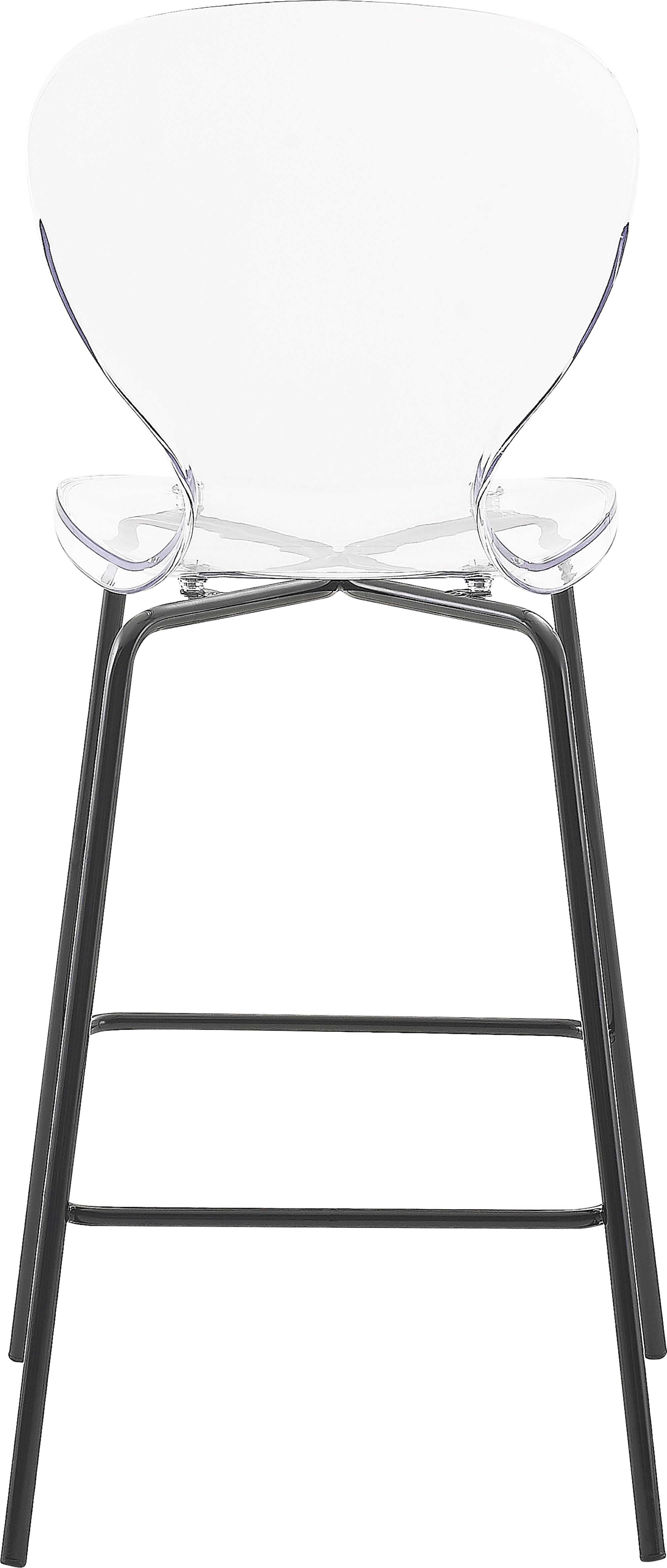 Clarion Polycarbonate Counter Stool with Matte Black Metal Frame