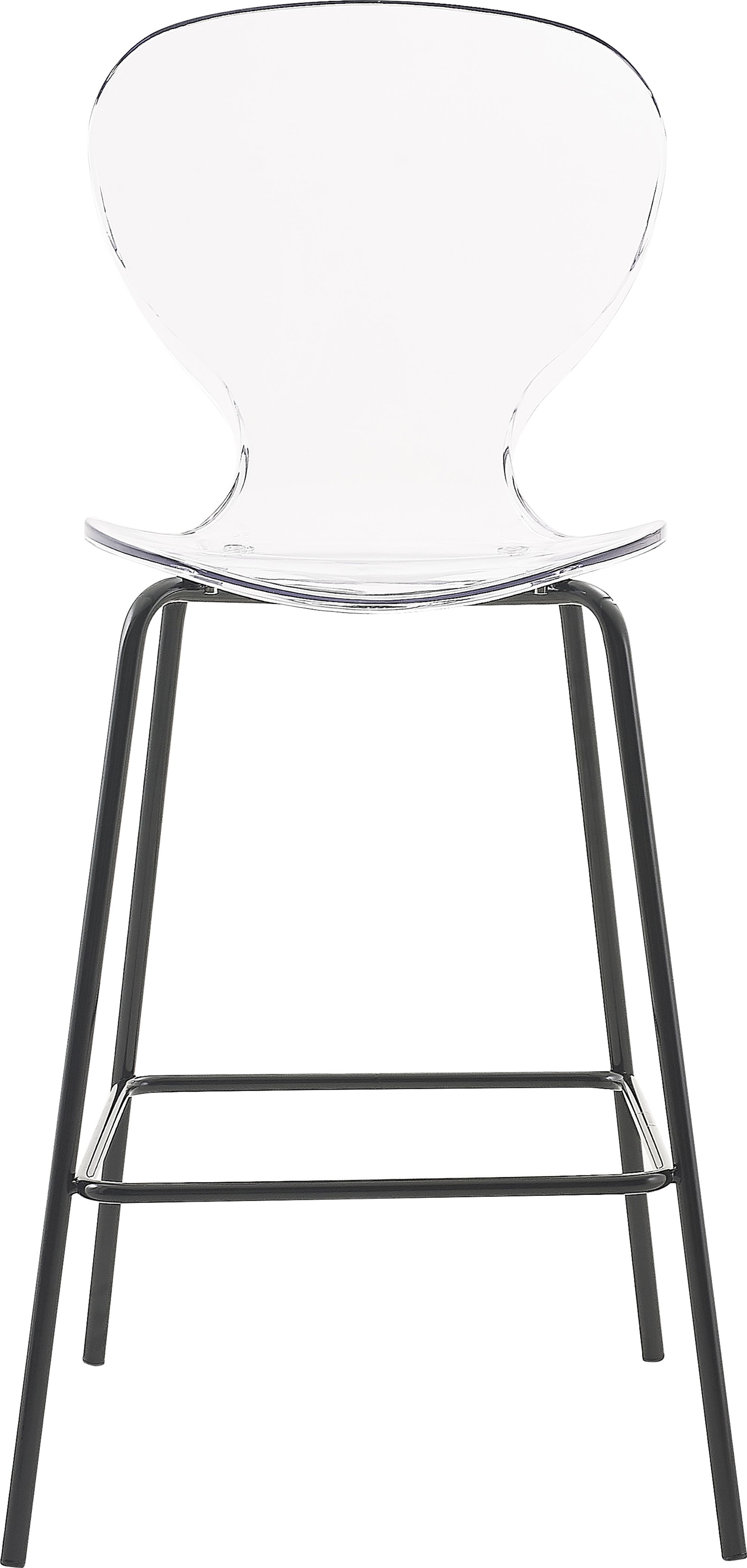 Clarion Polycarbonate Counter Stool with Matte Black Metal Frame