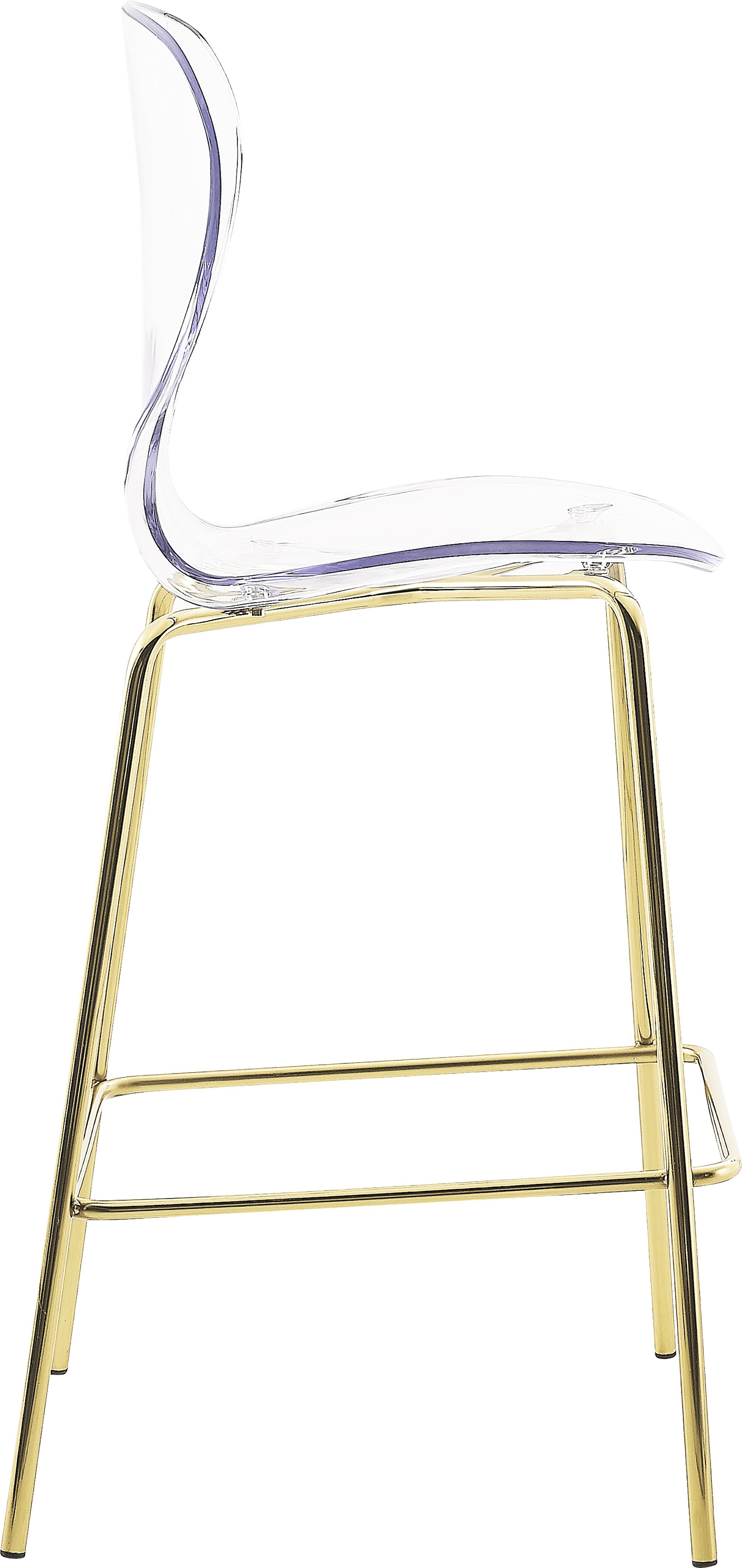 Clarion Polycarbonate Counter Stool with Gold Metal Frame