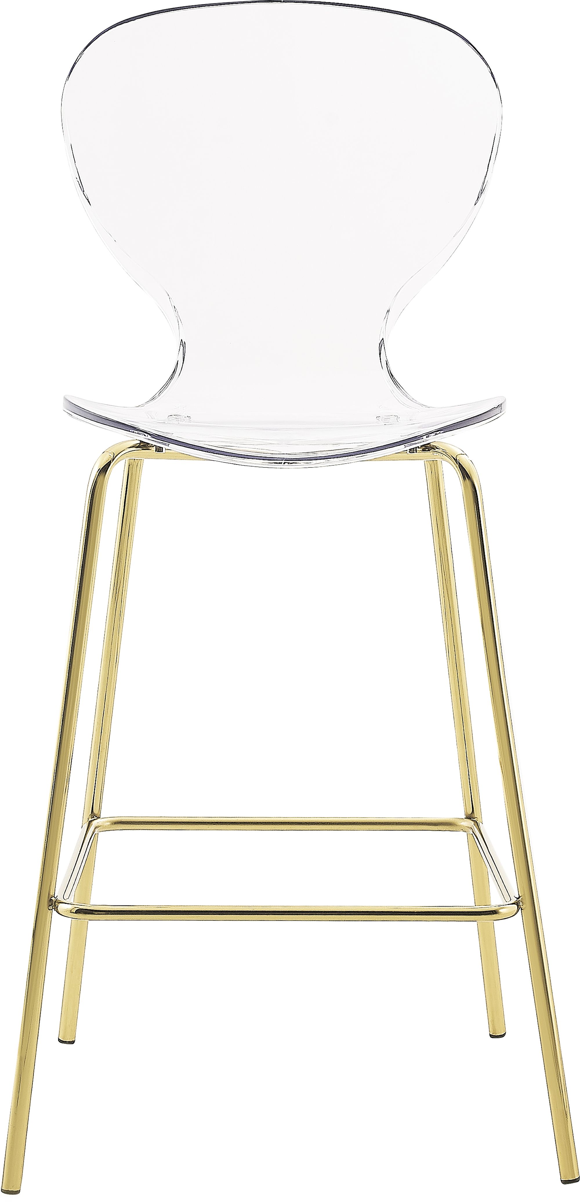 Clarion Polycarbonate Counter Stool with Gold Metal Frame