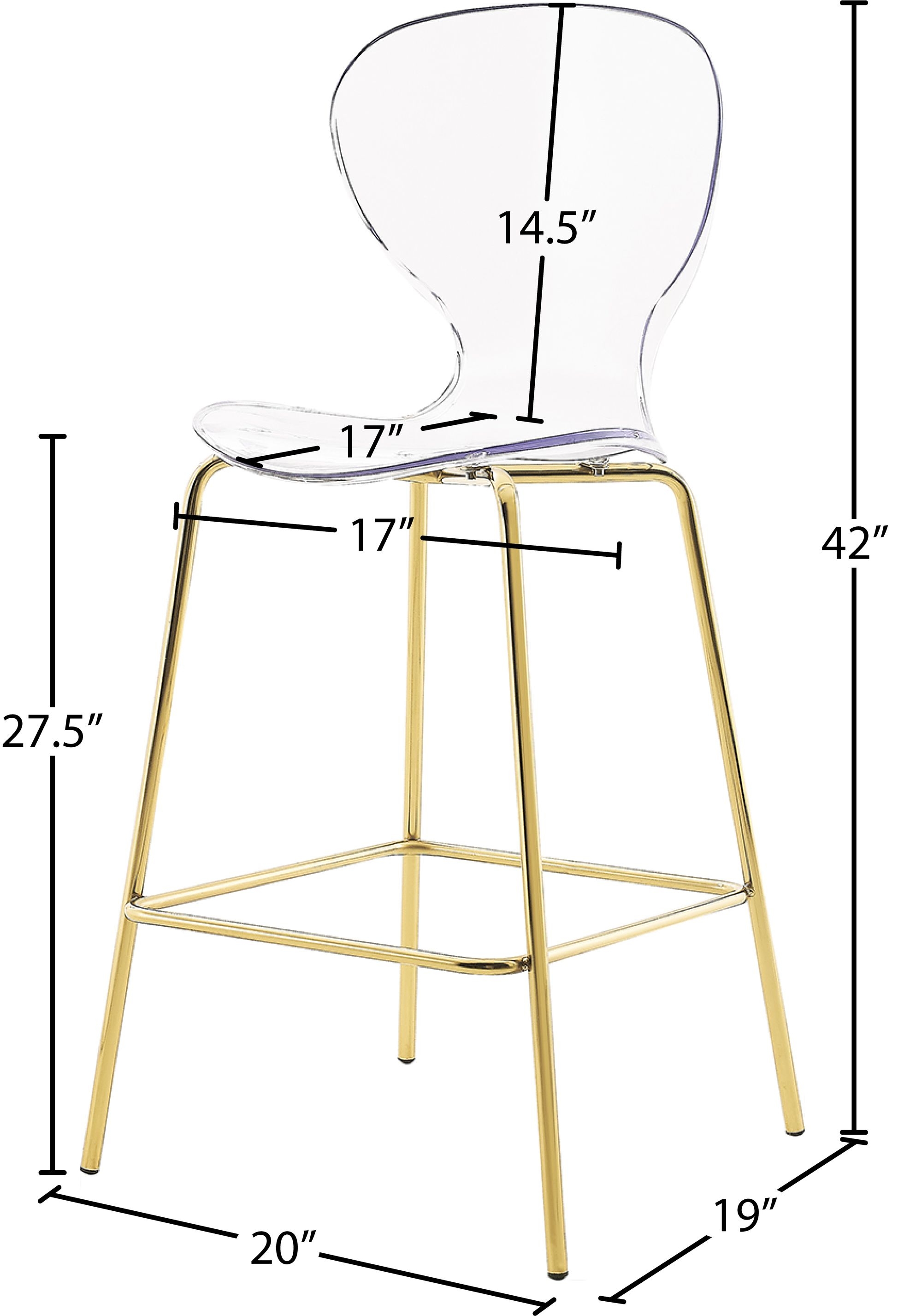 Clarion Polycarbonate Counter Stool with Metal Frame
