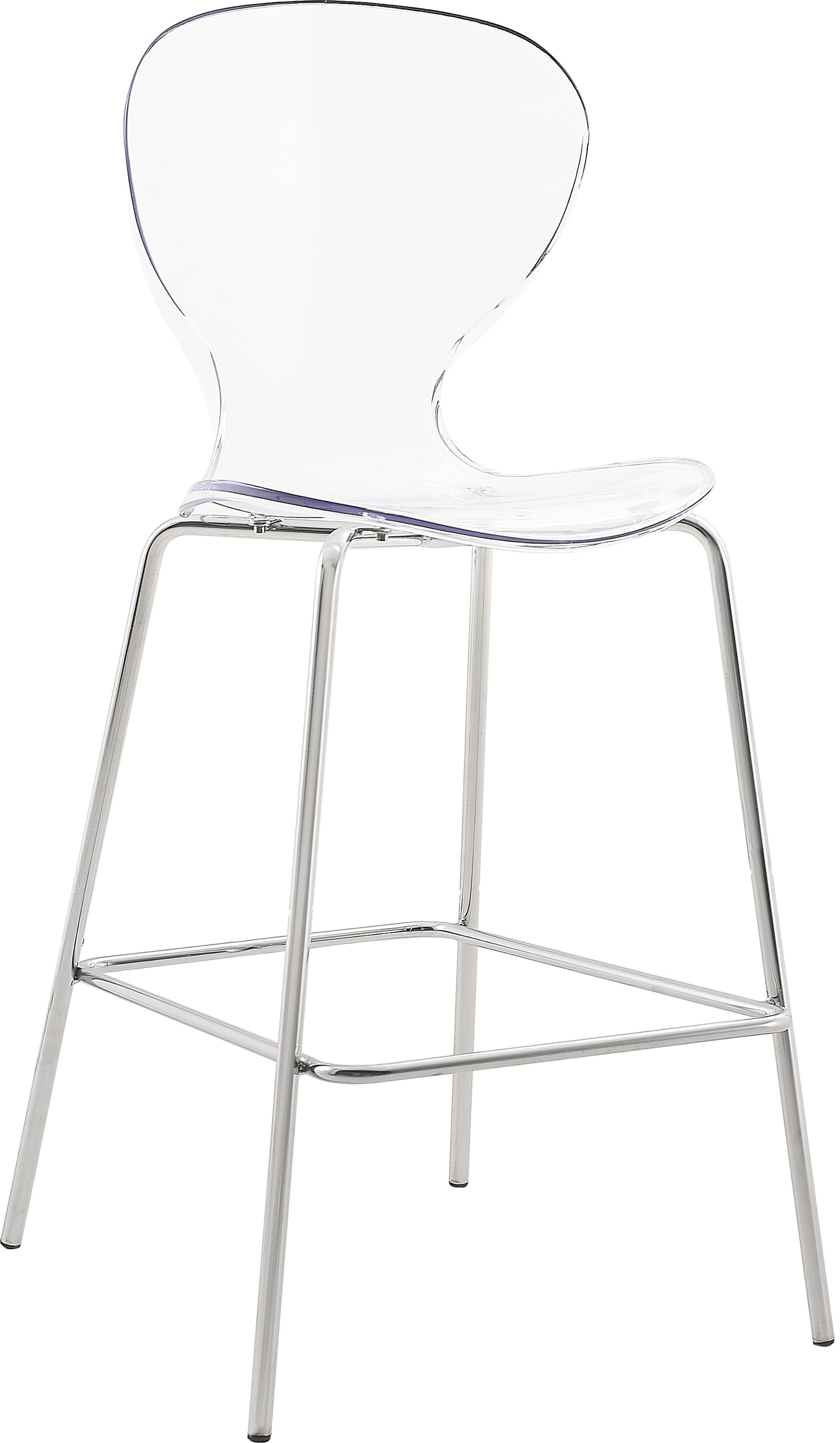 Clarion Polycarbonate Counter Stool with Chrome Metal Frame