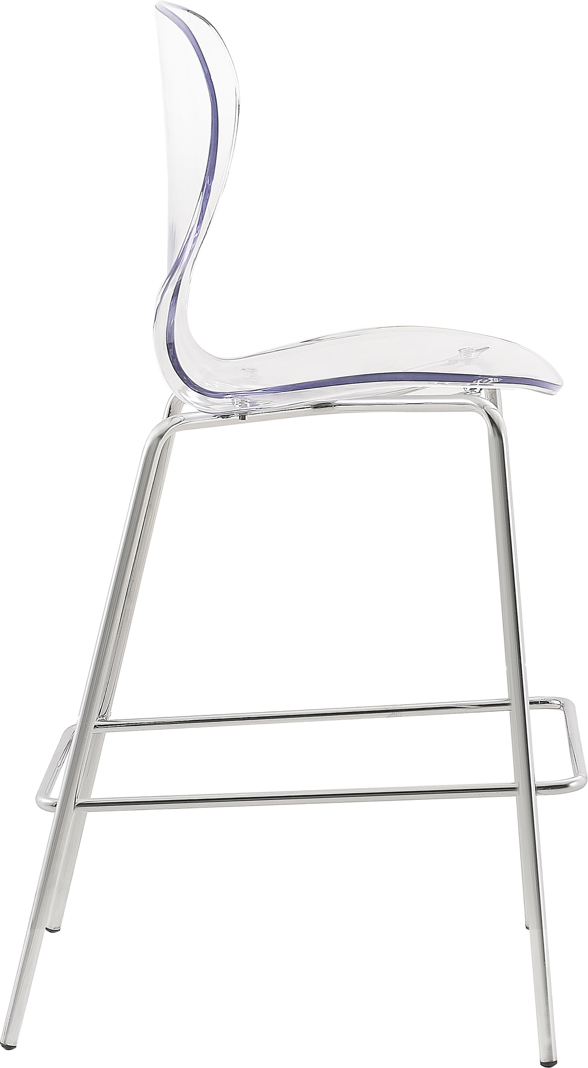 Clarion Polycarbonate Counter Stool with Chrome Metal Frame