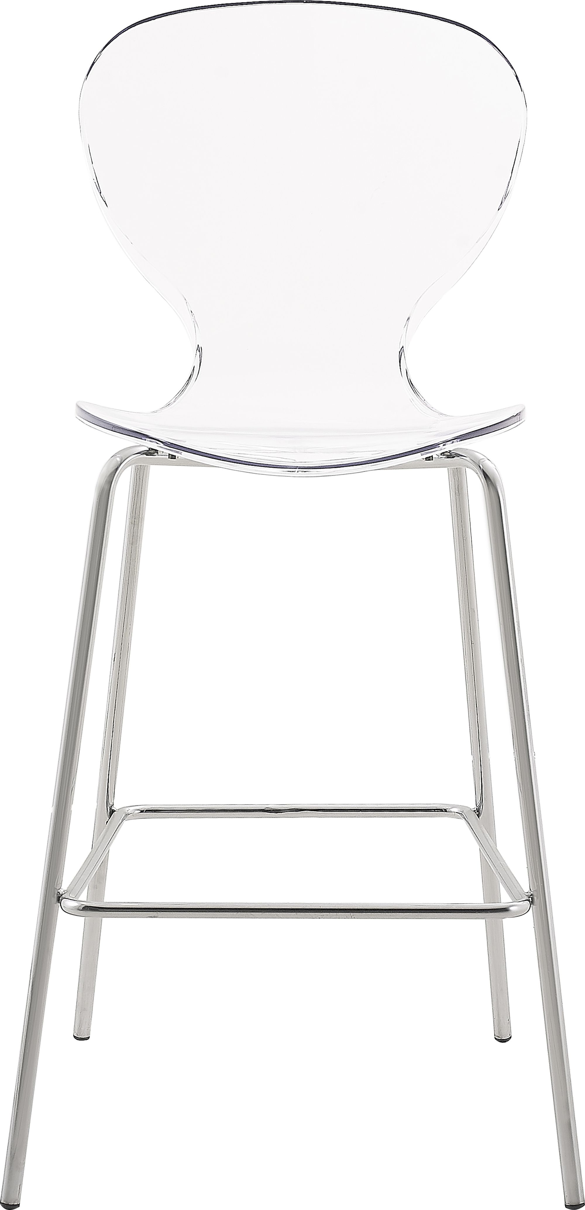 Clarion Polycarbonate Counter Stool with Chrome Metal Frame