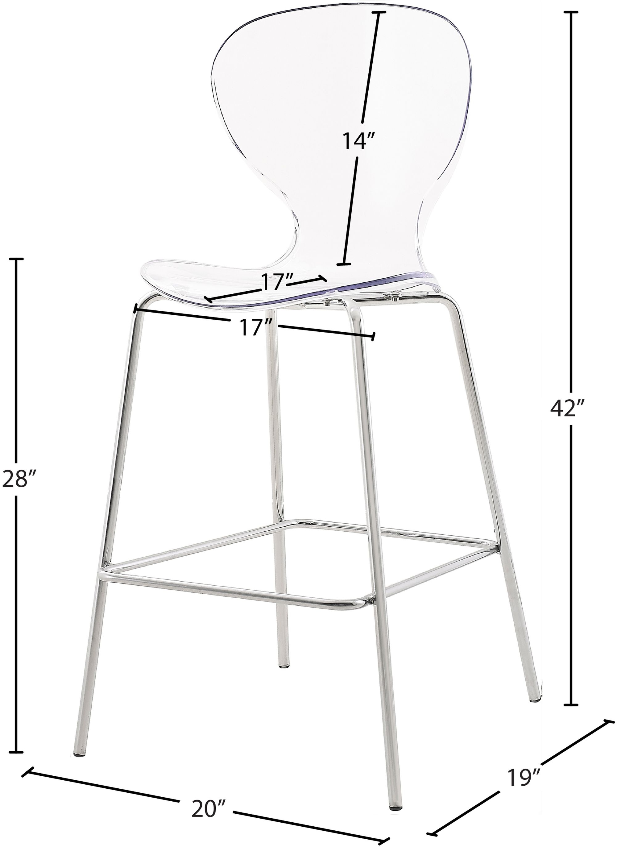 Clarion Polycarbonate Counter Stool with Metal Frame