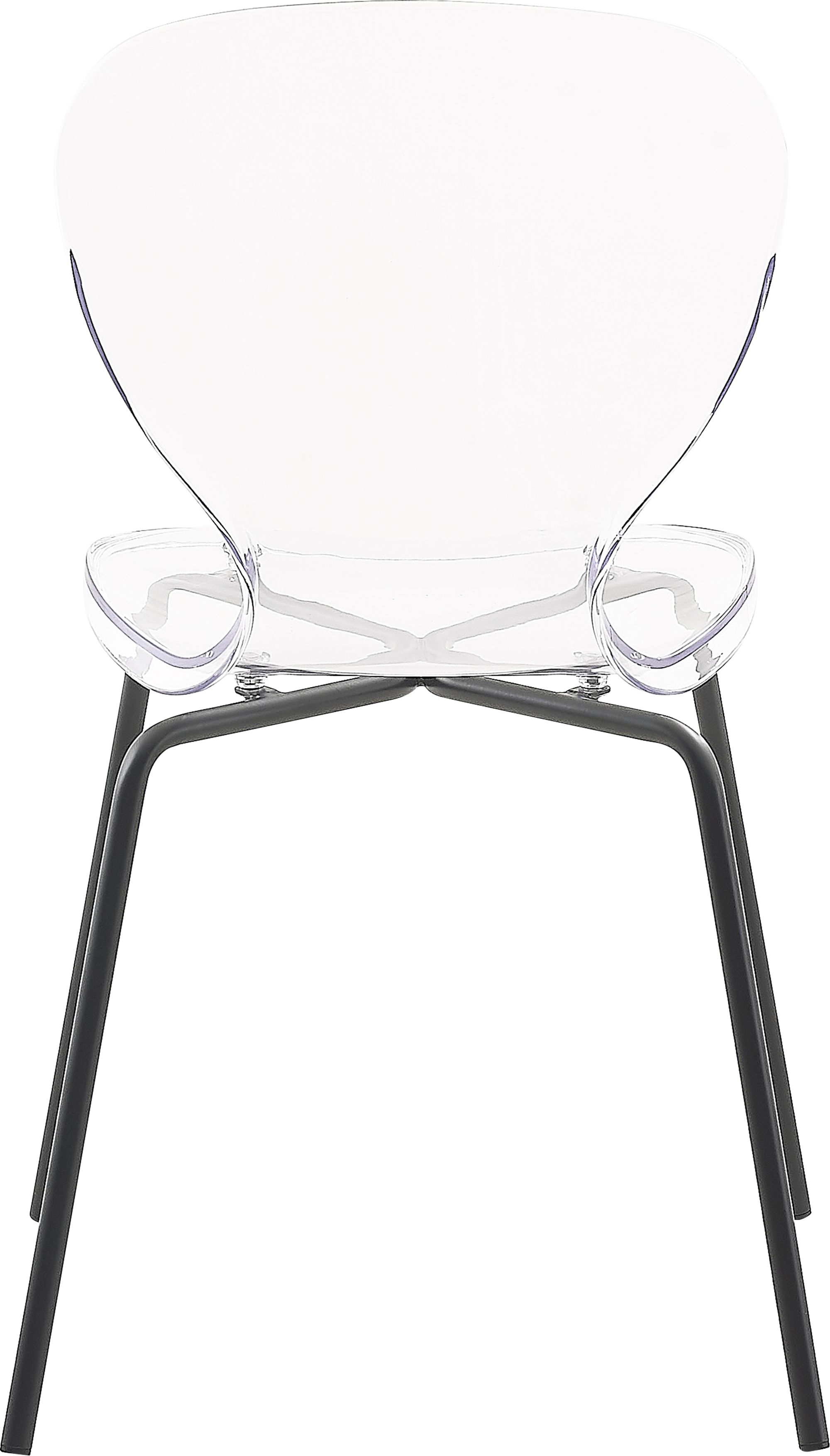 Clarion Polycarbonate Dining Chair with Matte Black Metal Frame