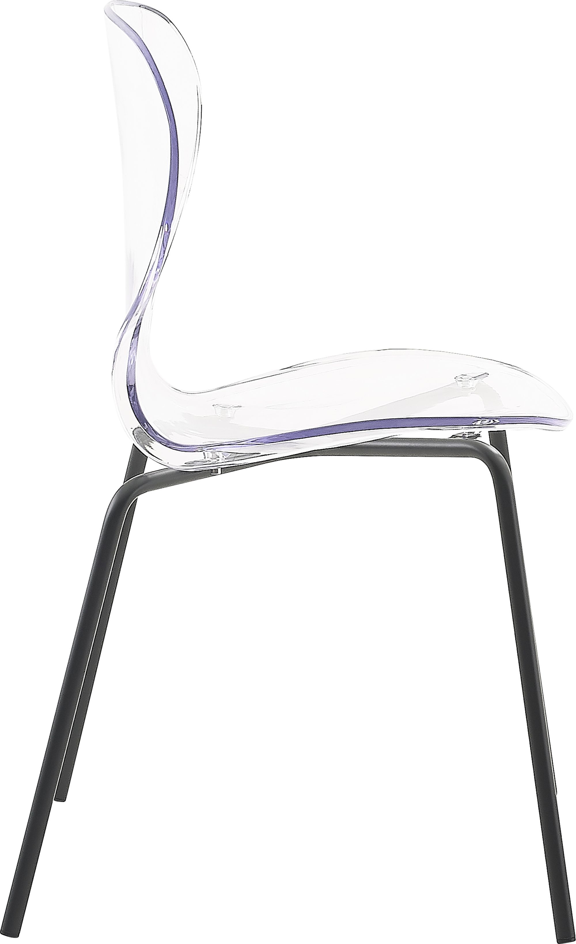 Clarion Polycarbonate Dining Chair with Matte Black Metal Frame