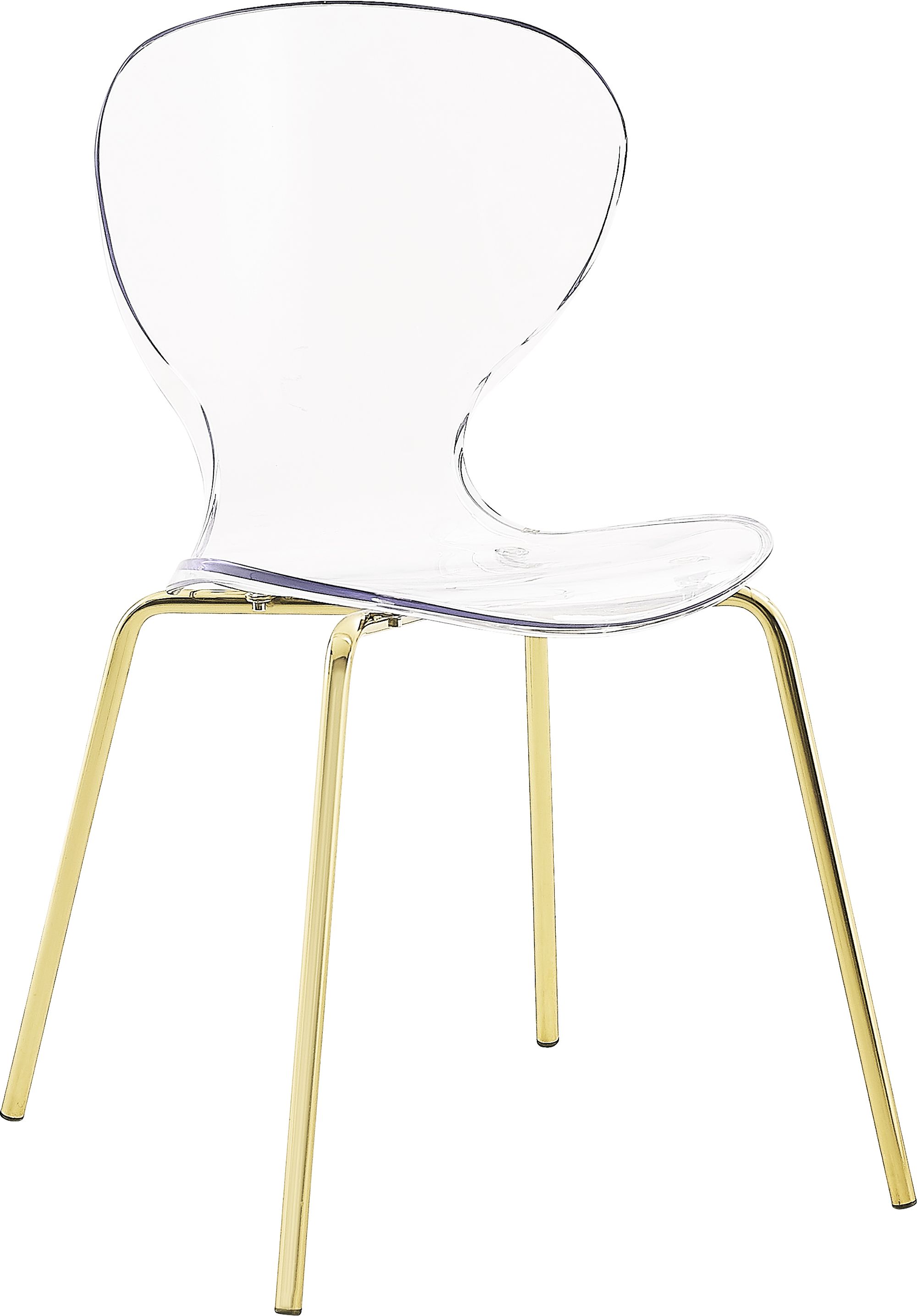 Clarion Polycarbonate Dining Chair with Gold Metal Frame