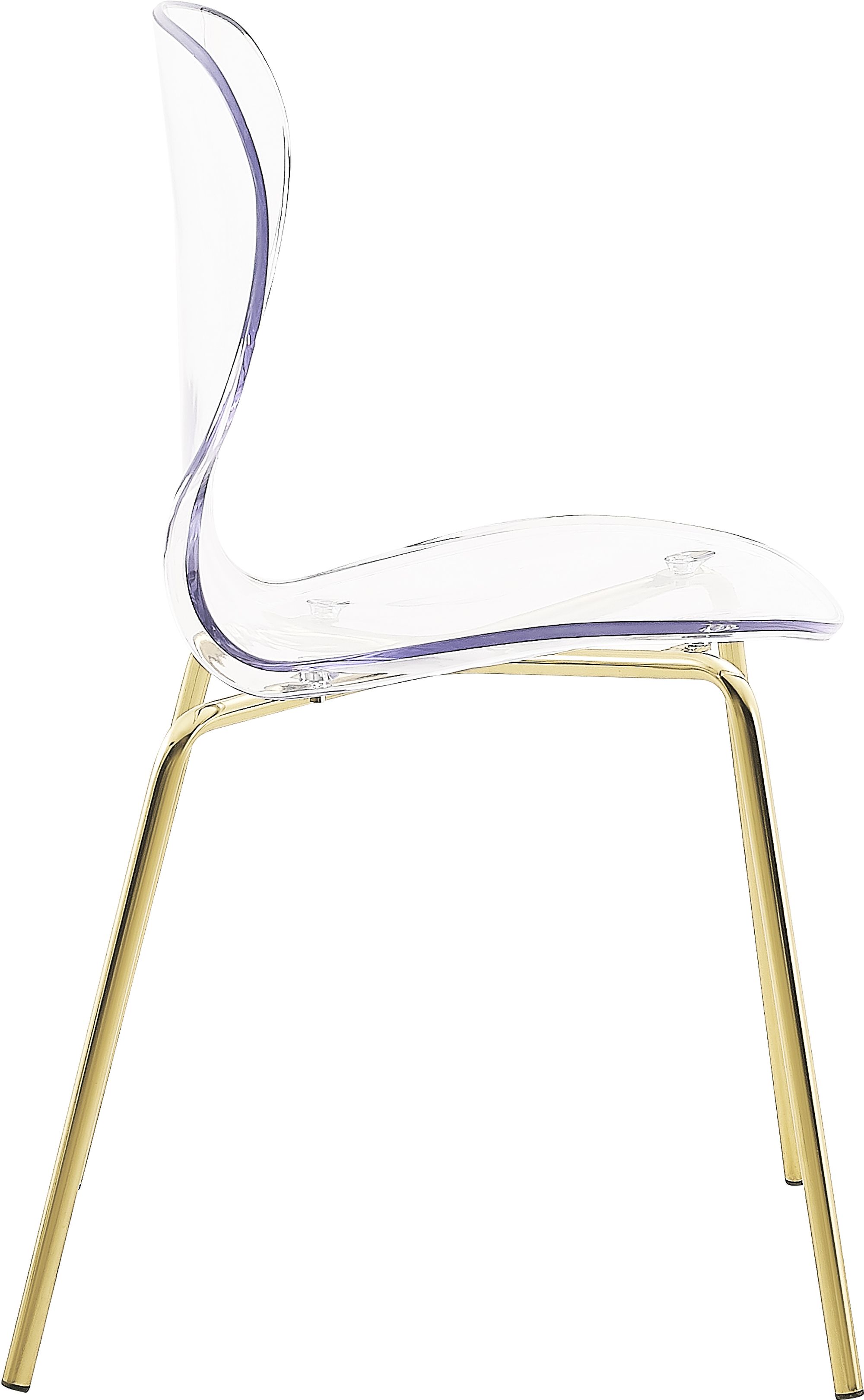 Clarion Polycarbonate Dining Chair with Gold Metal Frame