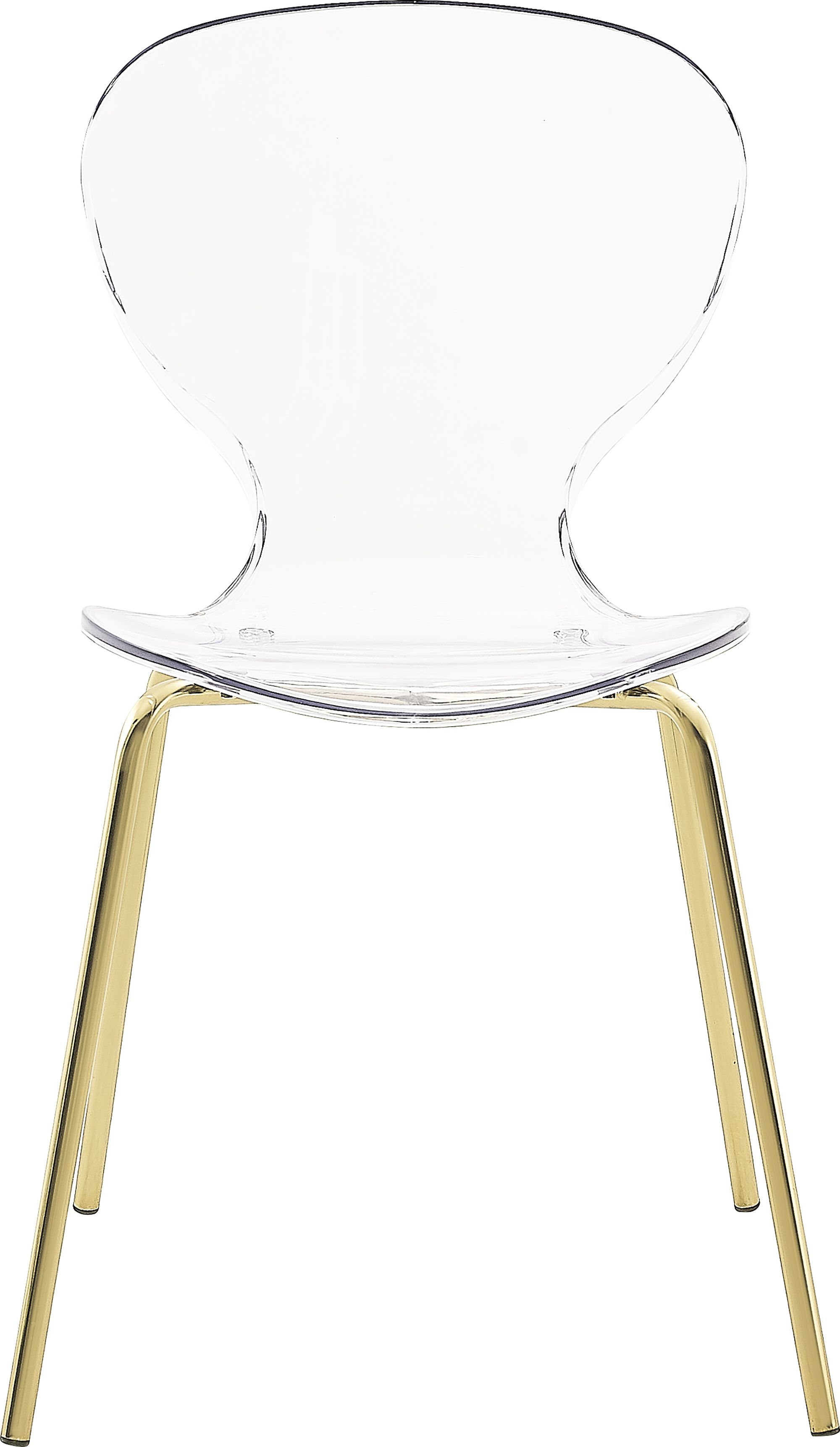 Clarion Polycarbonate Dining Chair with Gold Metal Frame