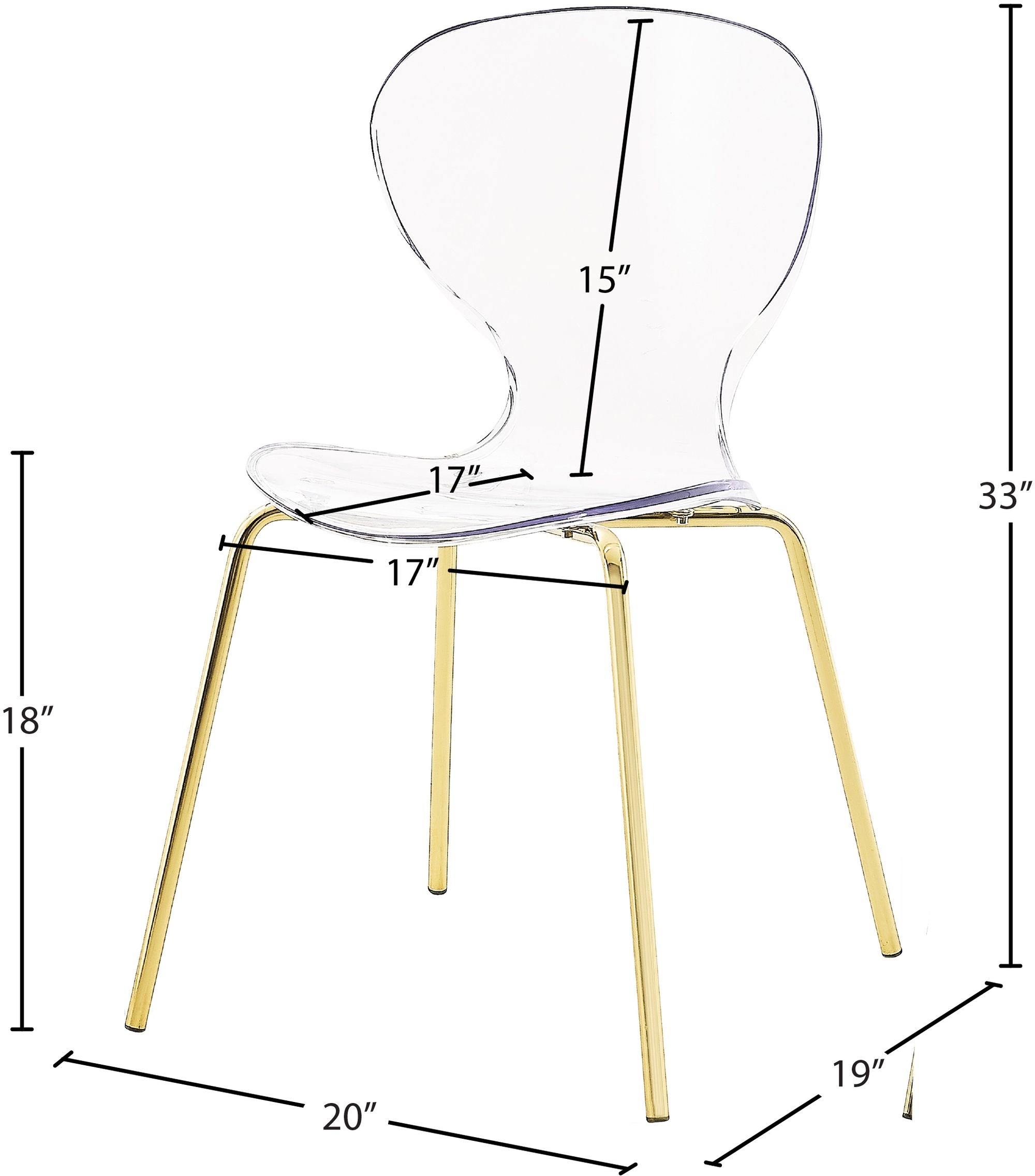 Clarion Polycarbonate Dining Chair with Metal Frame