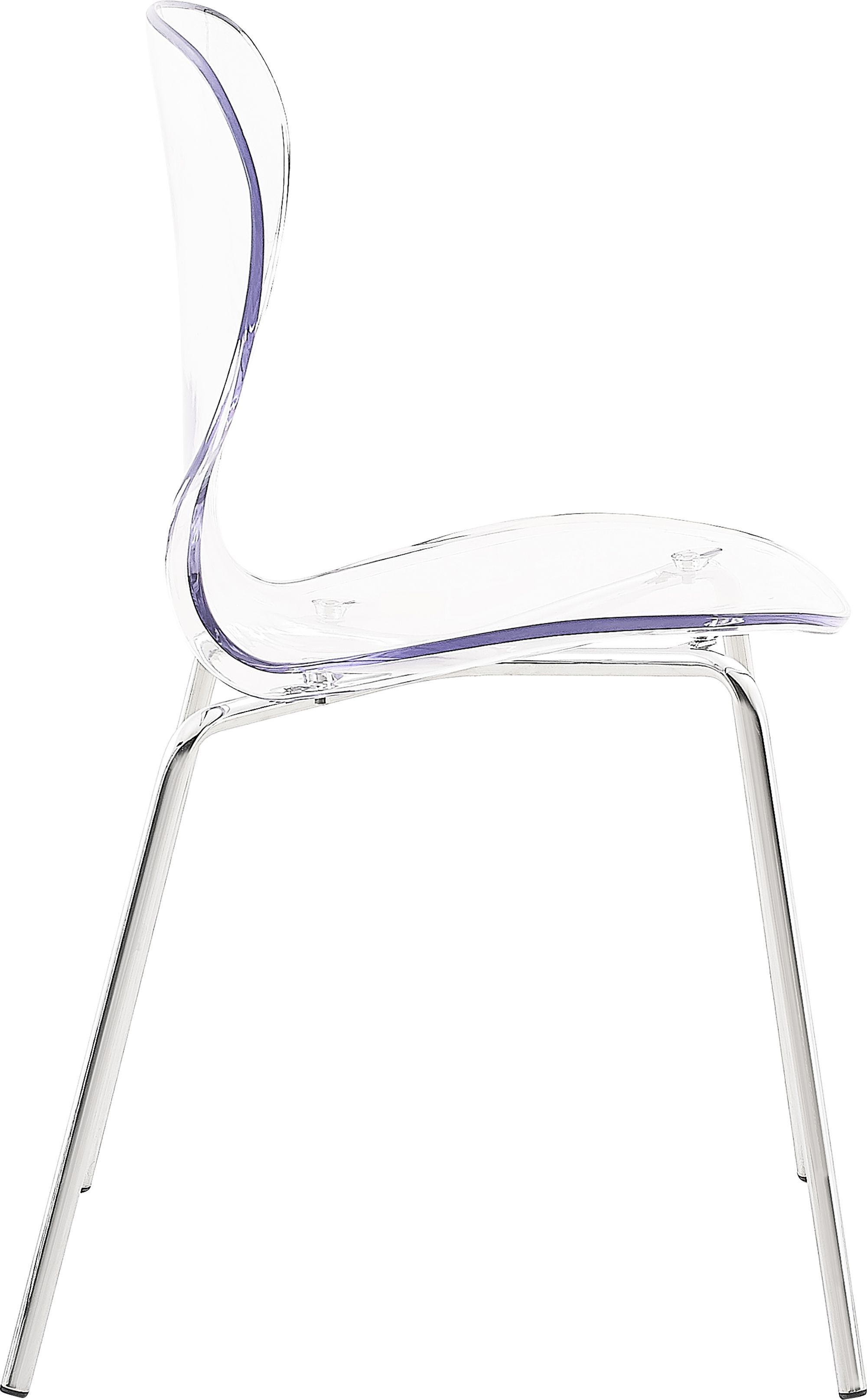 Clarion Polycarbonate Dining Chair with Chrome Metal Frame