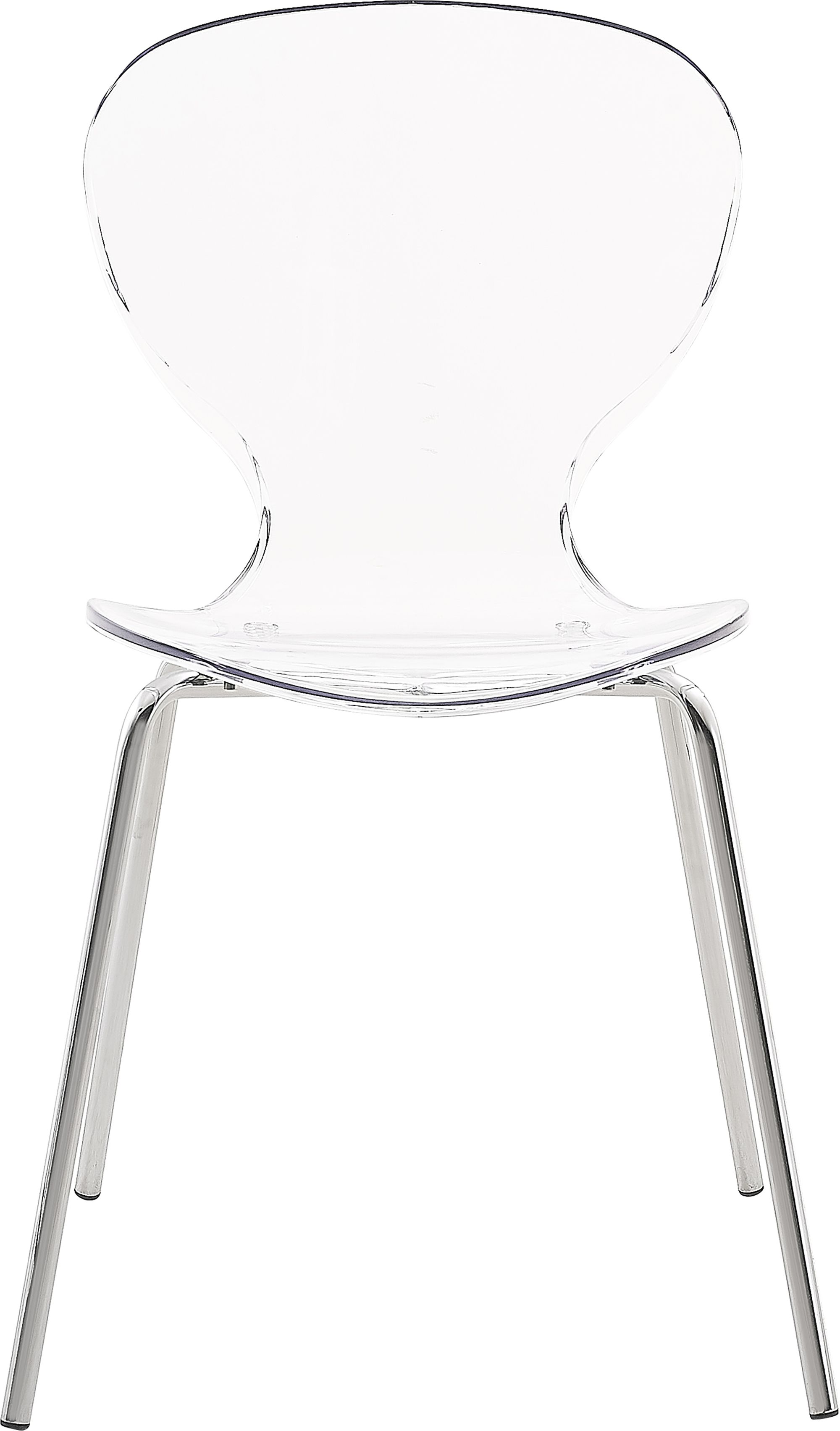 Clarion Polycarbonate Dining Chair with Chrome Metal Frame