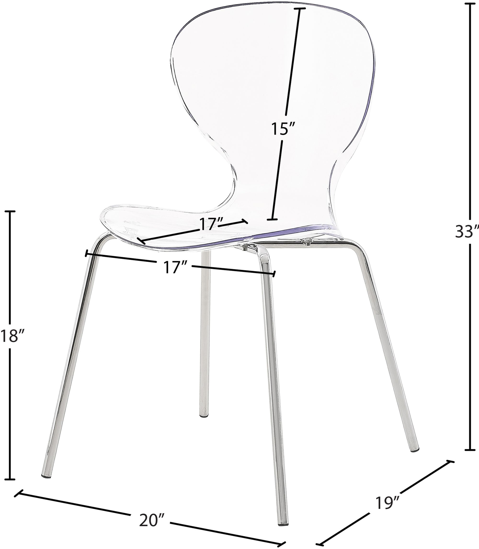 Clarion Polycarbonate Dining Chair with Metal Frame