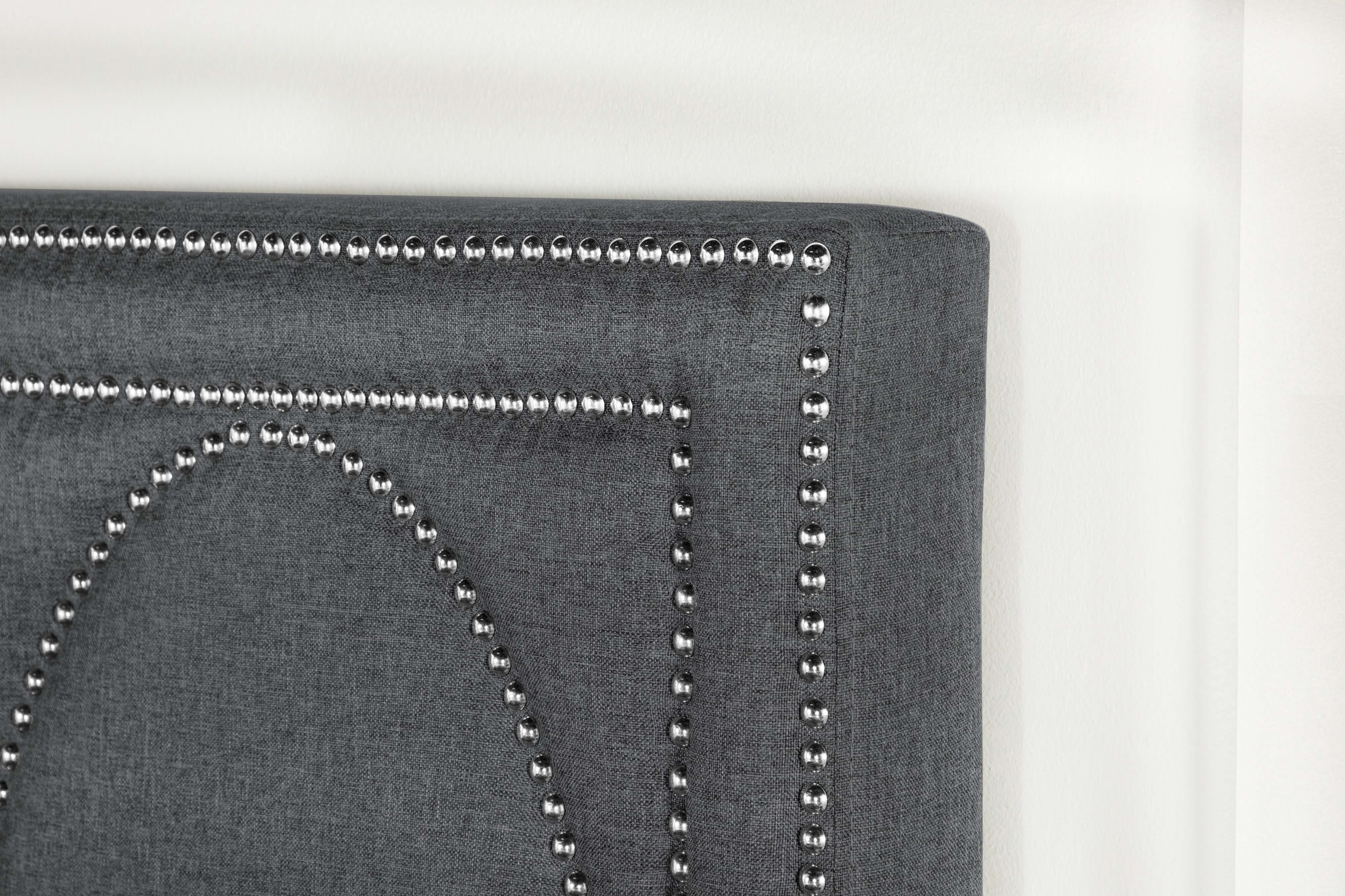 Bowfield Fabric Bed w/Nailhead Trim, Eastern King Size
