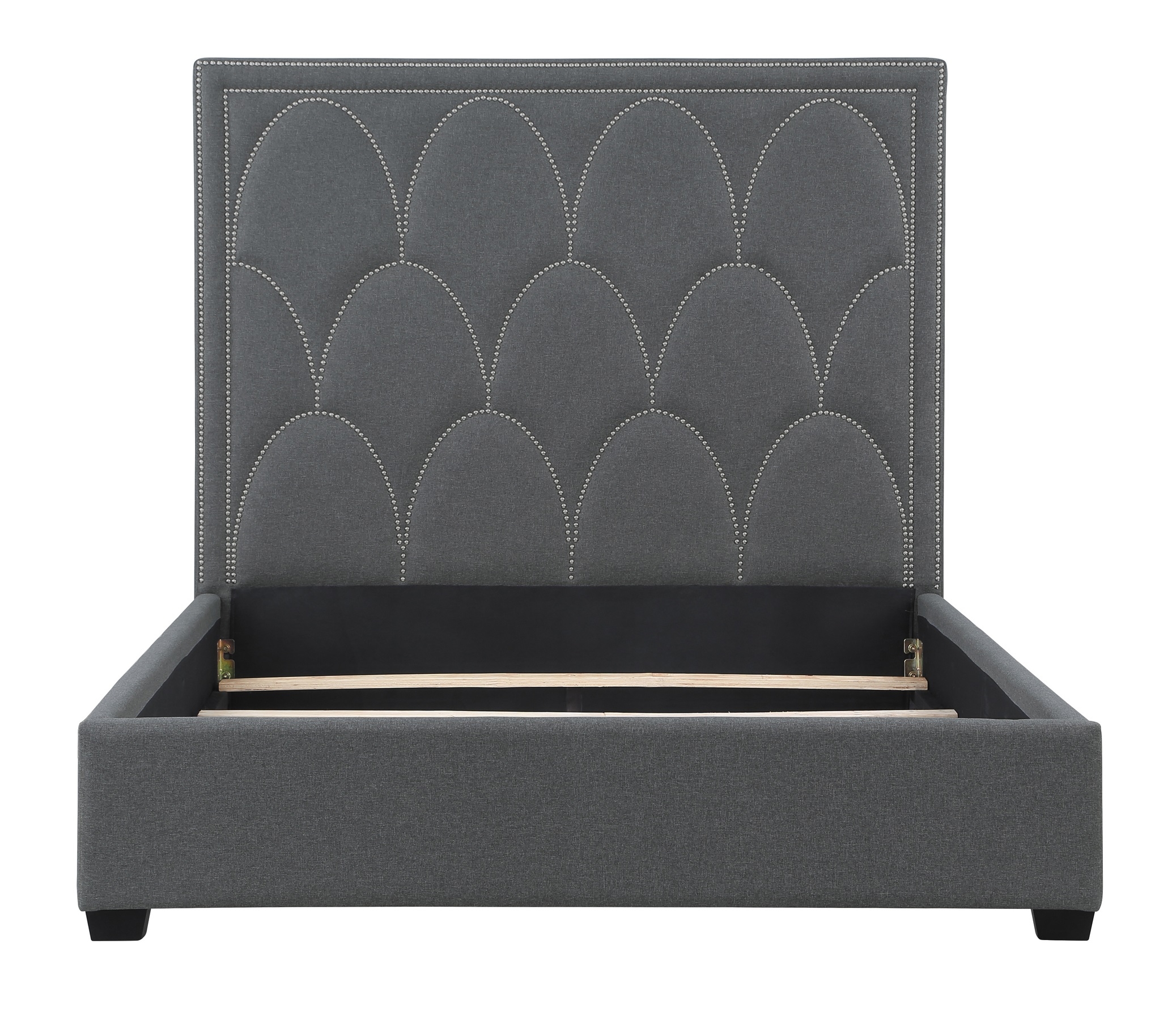 Bowfield Fabric Bed w/Nailhead Trim, Eastern King Size