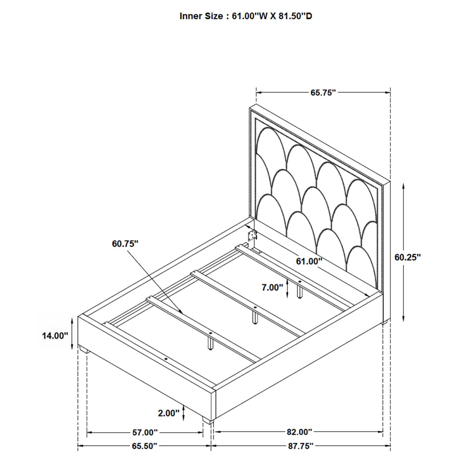 Bowfield Fabric Bed w/Nailhead Trim