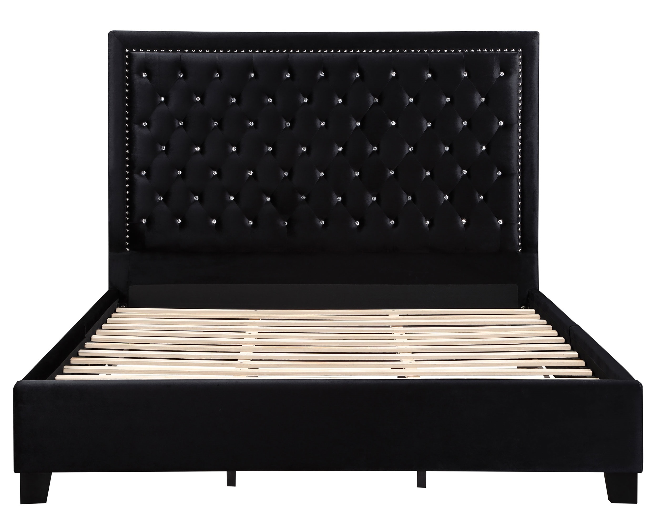 Hailey Velvet Upholstered Tufted Platform Bed, Eastern King Size