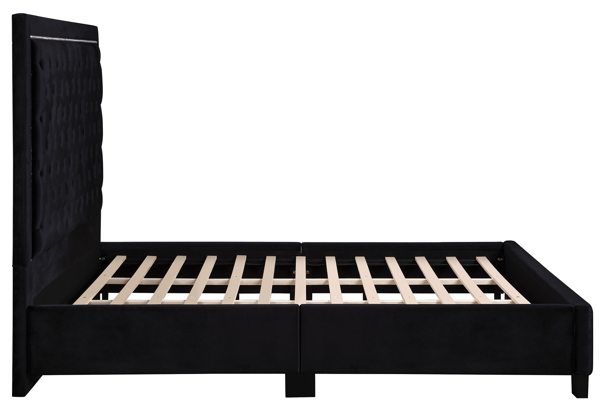 Hailey Velvet Upholstered Tufted Platform Bed, Eastern King Size