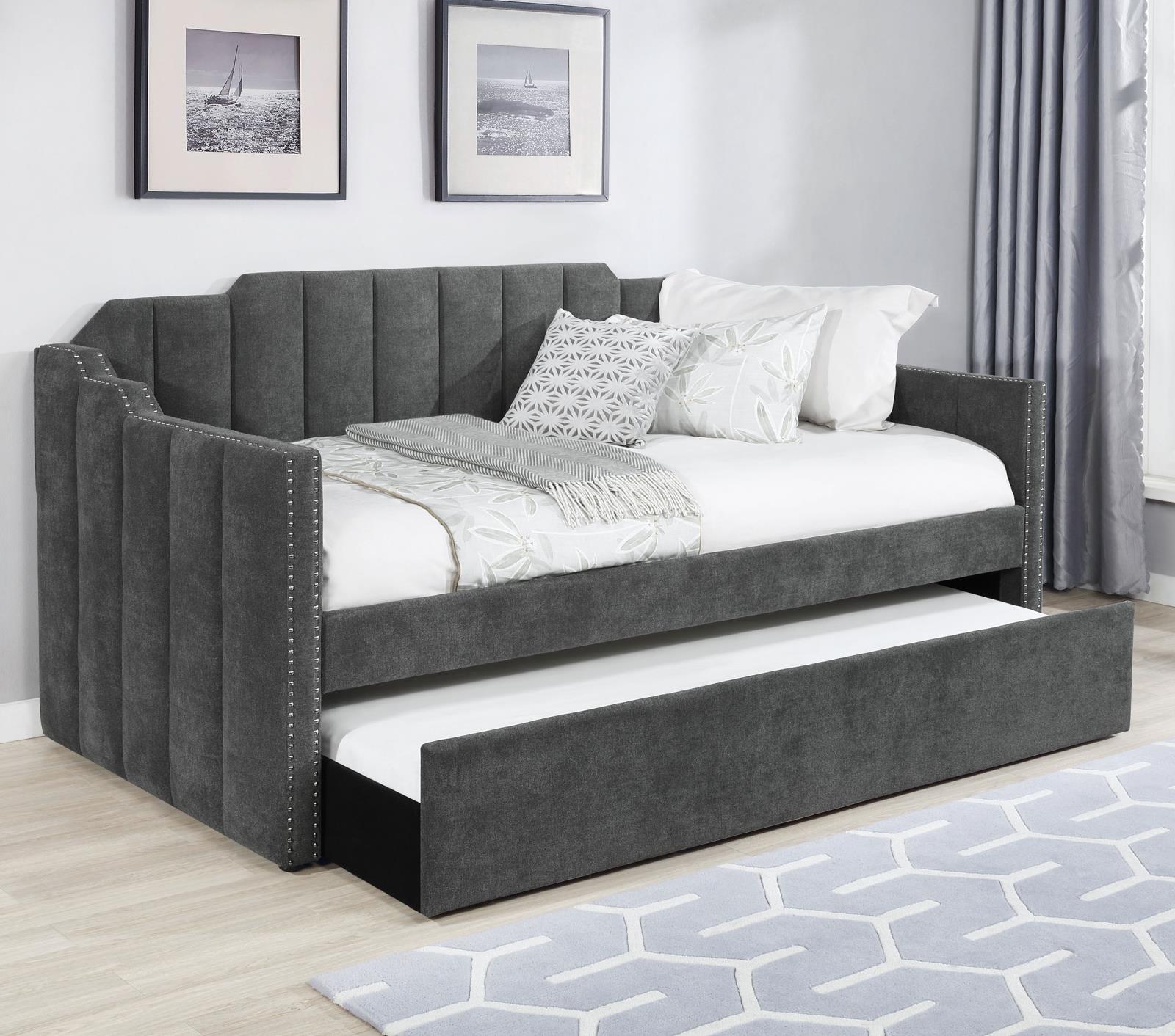 Kingston Velvet Twin Daybed with Trundle