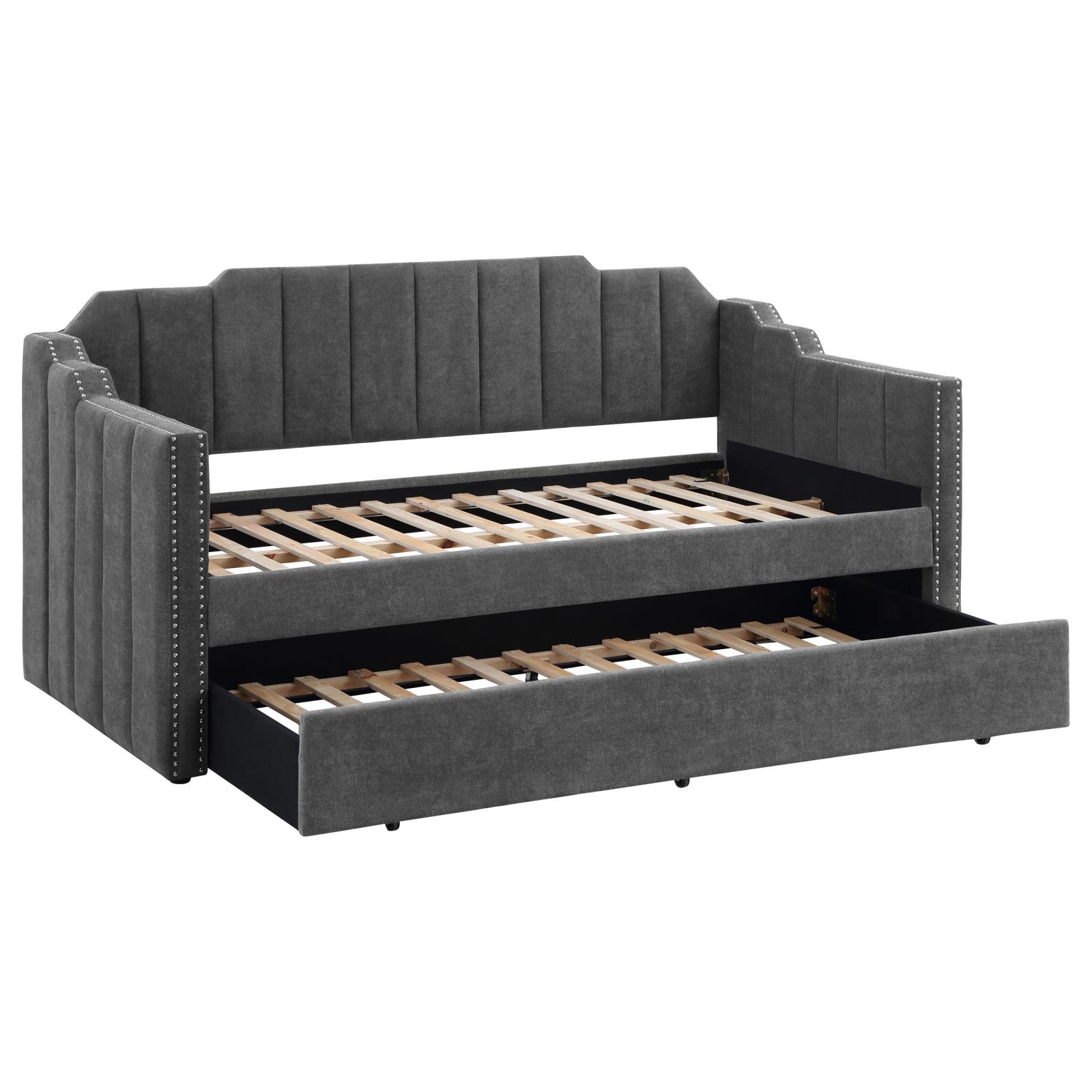 Kingston Velvet Twin Daybed with Trundle