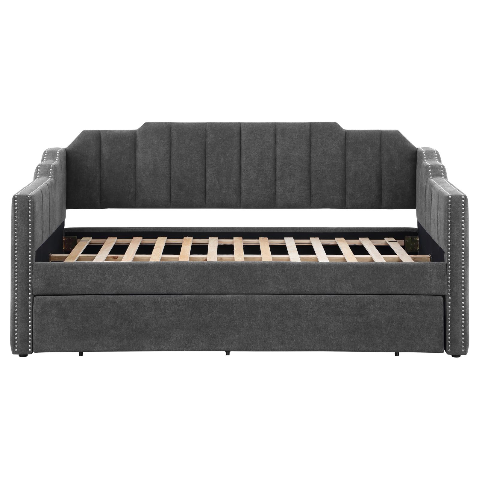 Kingston Velvet Twin Daybed with Trundle