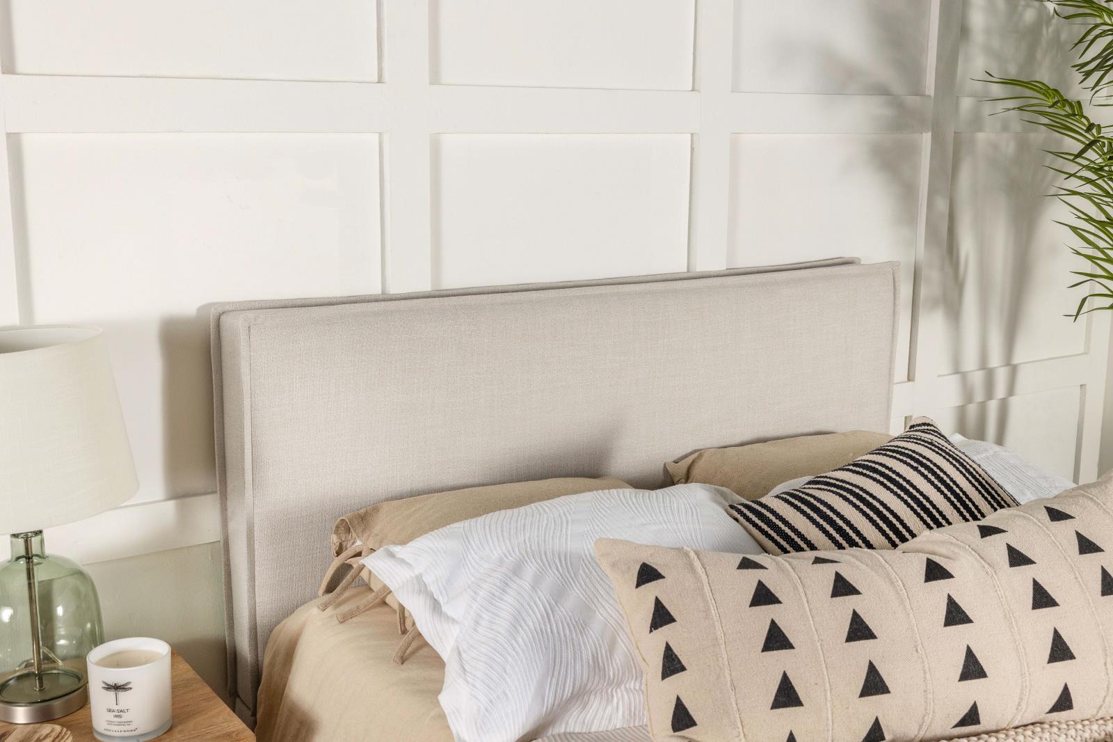 Izzy Fabric Upholstered Headboard Sand, King Size