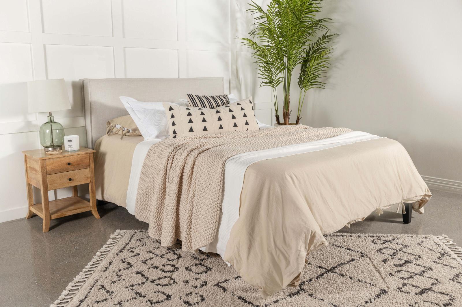 Izzy Fabric Upholstered Headboard Sand, King Size