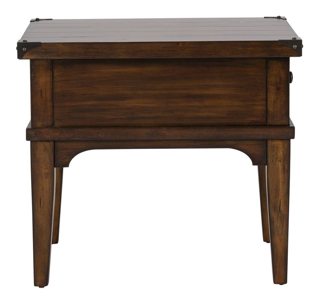 Aspen Skies Rectangular Wood End Table w/Drawer