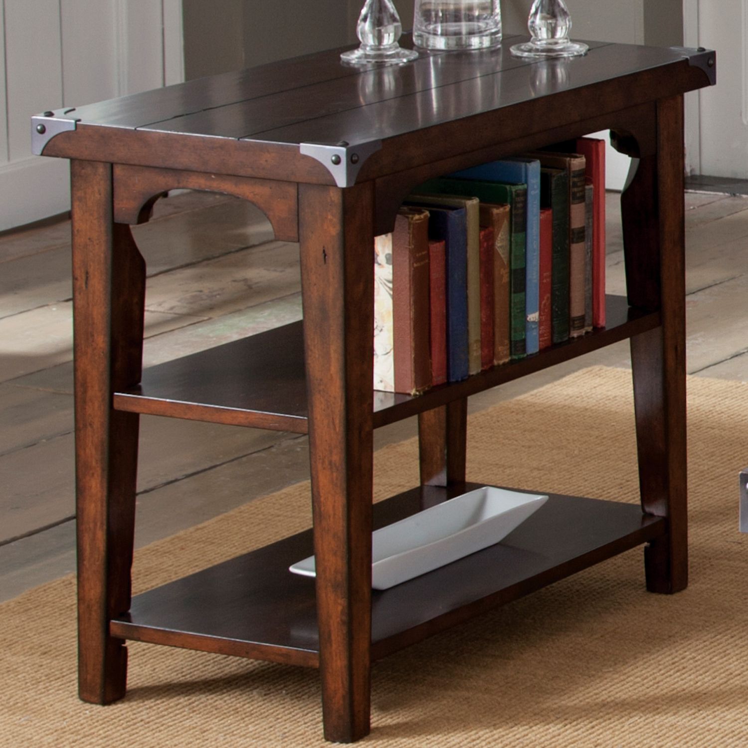 Aspen Skies Rectangular Wood Storage Chair Side Table