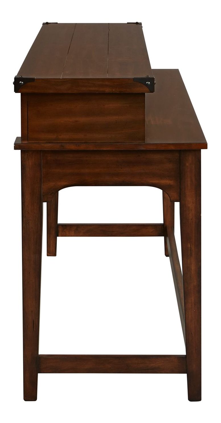 Aspen Skies Rustic Wood Console Bar Set | Russet Brown