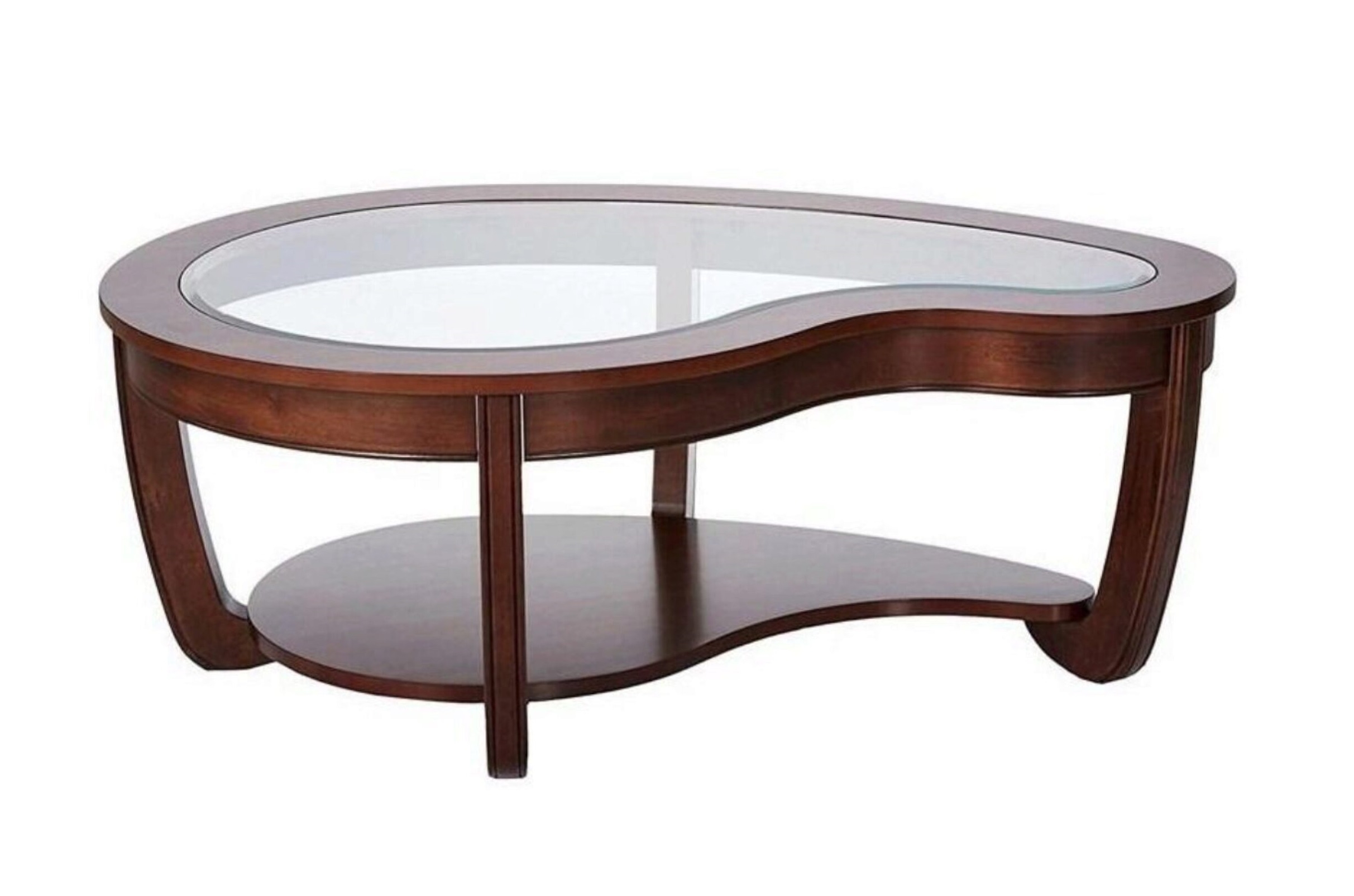 Crystal Falls Glass/Wood Storage Coffee Table Set