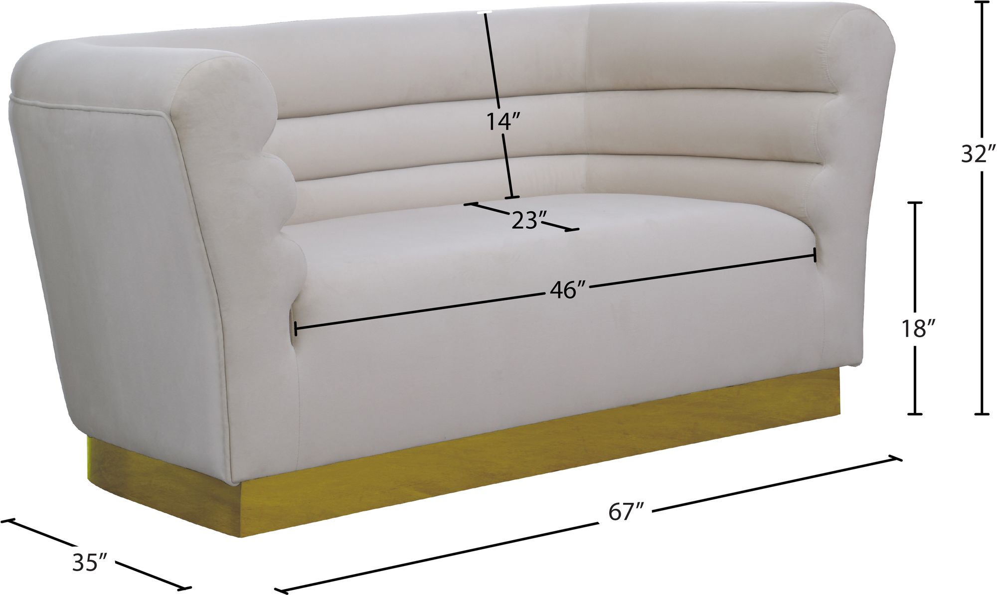 Bellini Velvet Loveseat