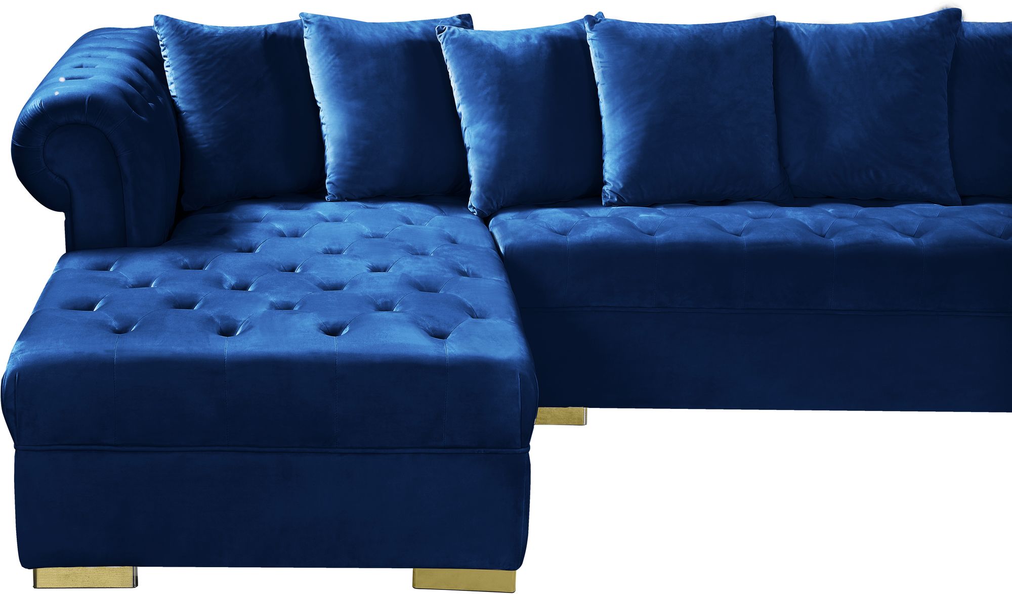 Presley 134" 3-Piece Velvet Sectional