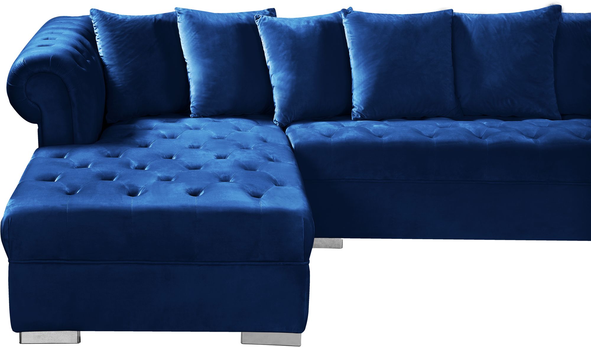 Presley 134" 3-Piece Velvet Sectional
