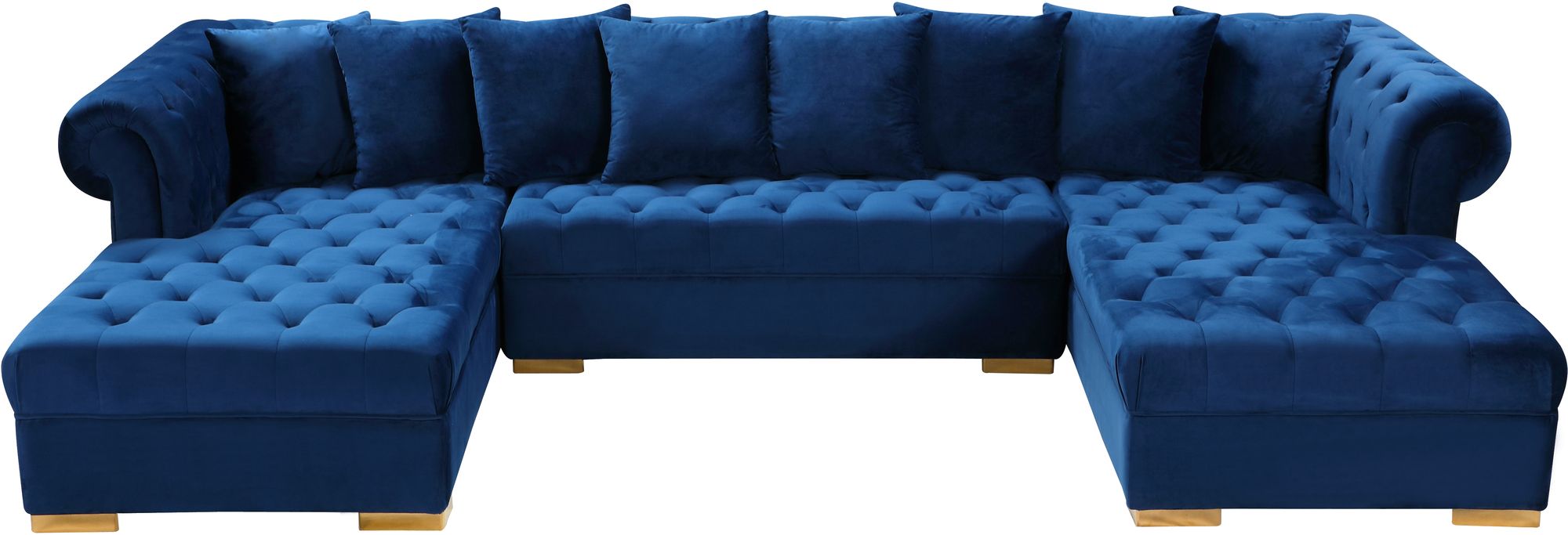 Presley 134" 3-Piece Velvet Sectional