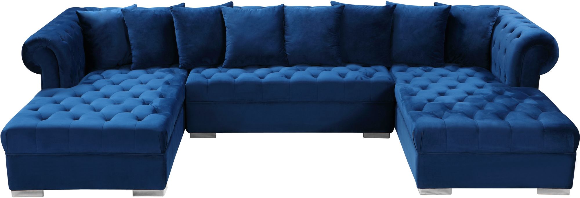 Presley 134" 3-Piece Velvet Sectional