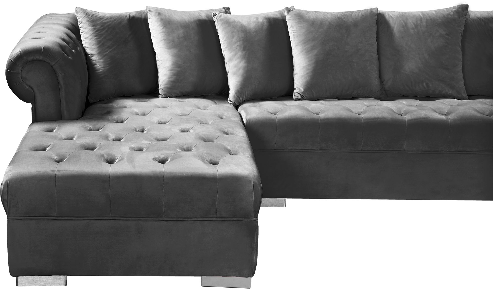 Presley 134" 3-Piece Velvet Sectional