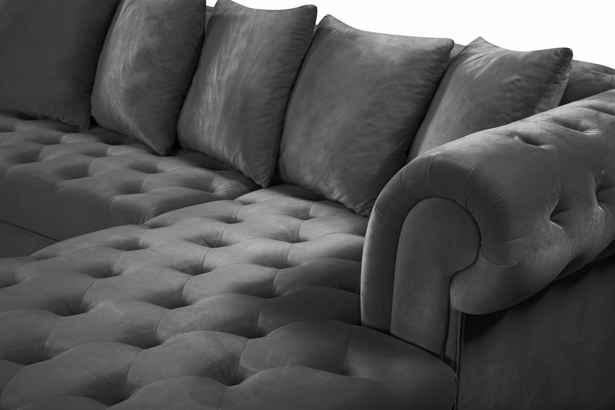 Presley 134" 3-Piece Velvet Sectional