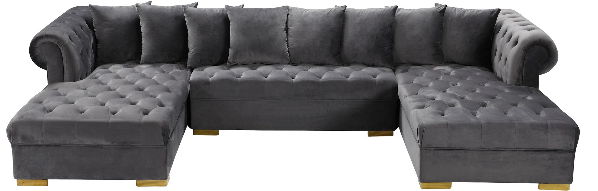 Presley 134" 3-Piece Velvet Sectional