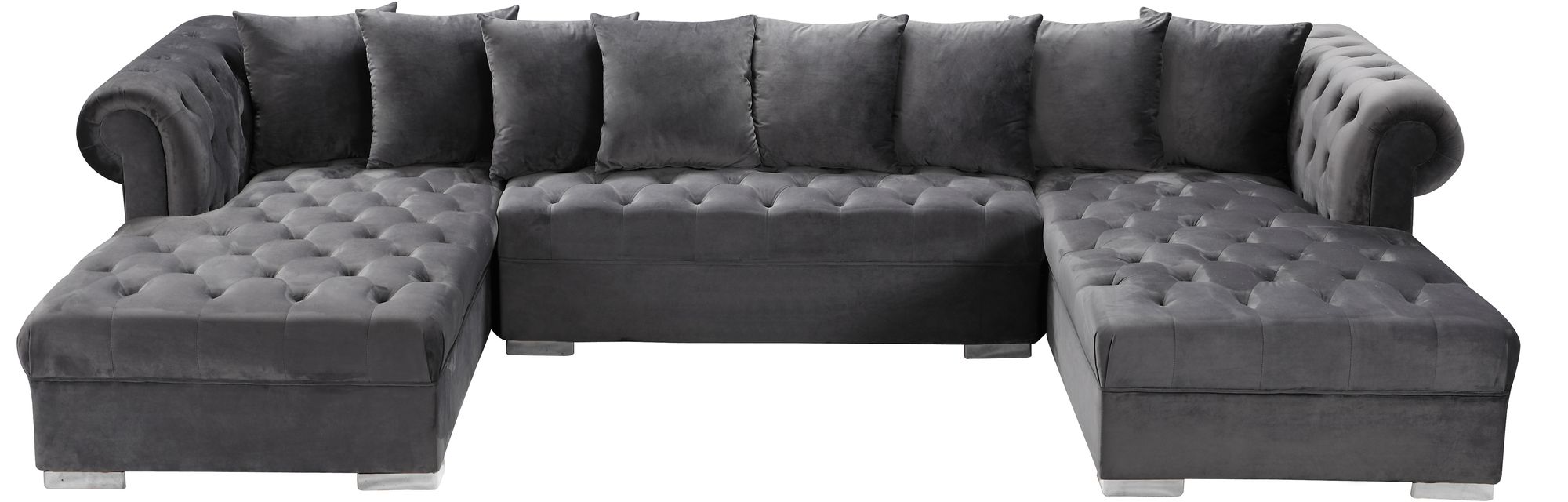 Presley 134" 3-Piece Velvet Sectional