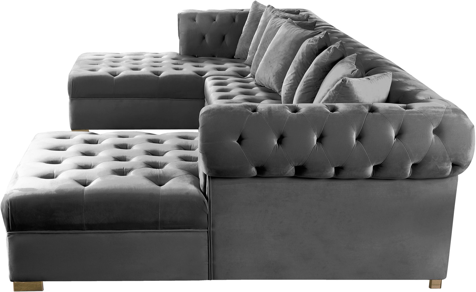 Presley 134" 3-Piece Velvet Sectional