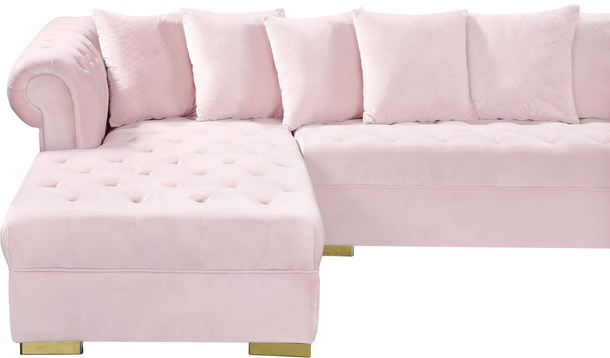 Presley 134" 3-Piece Velvet Sectional