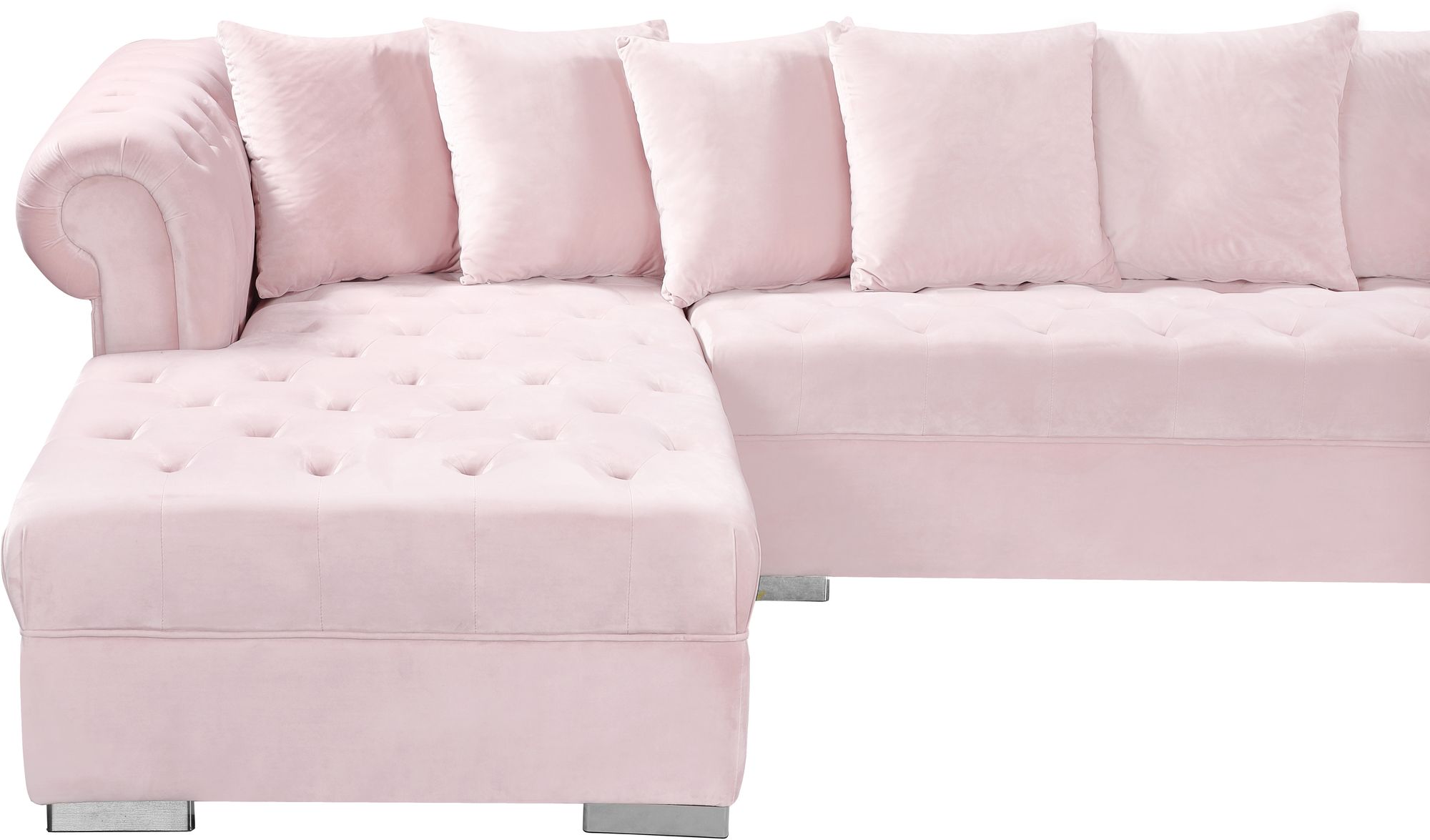 Presley 134" 3-Piece Velvet Sectional