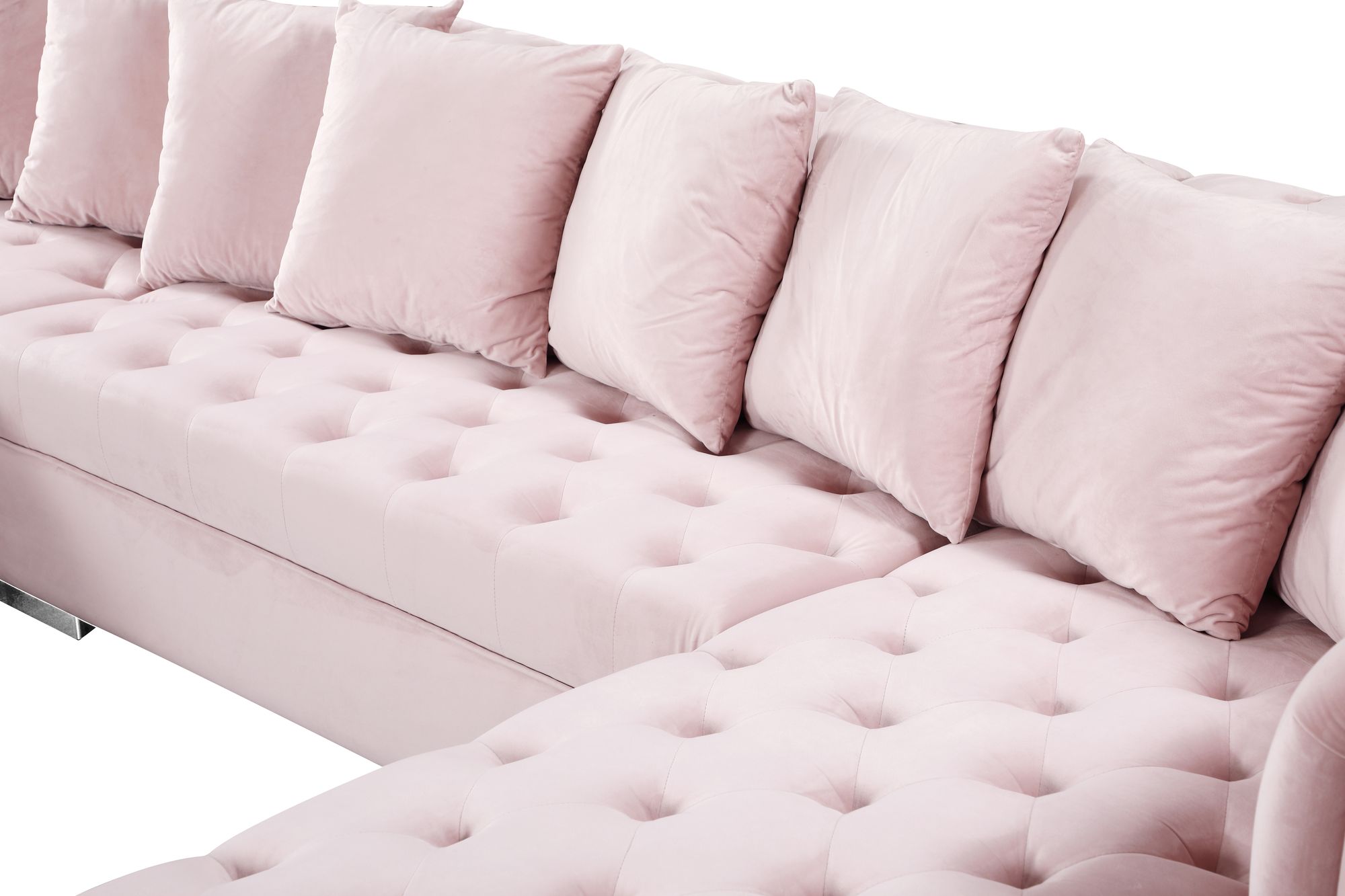 Presley 134" 3-Piece Velvet Sectional