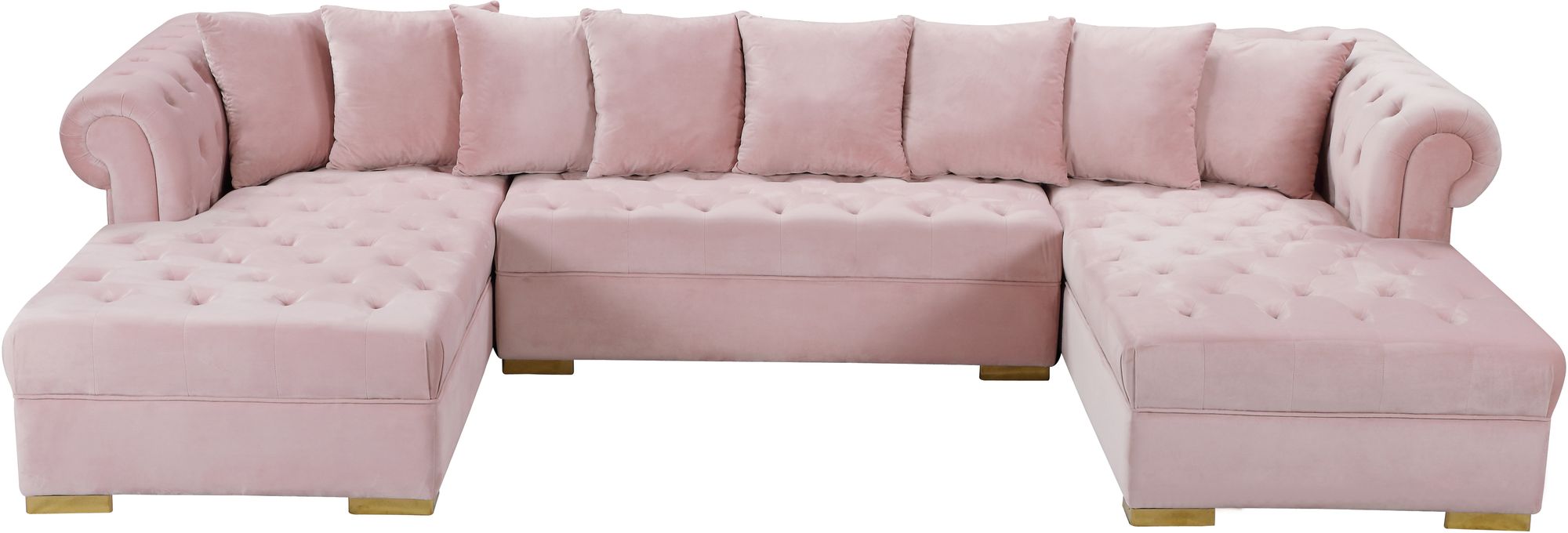 Presley 134" 3-Piece Velvet Sectional