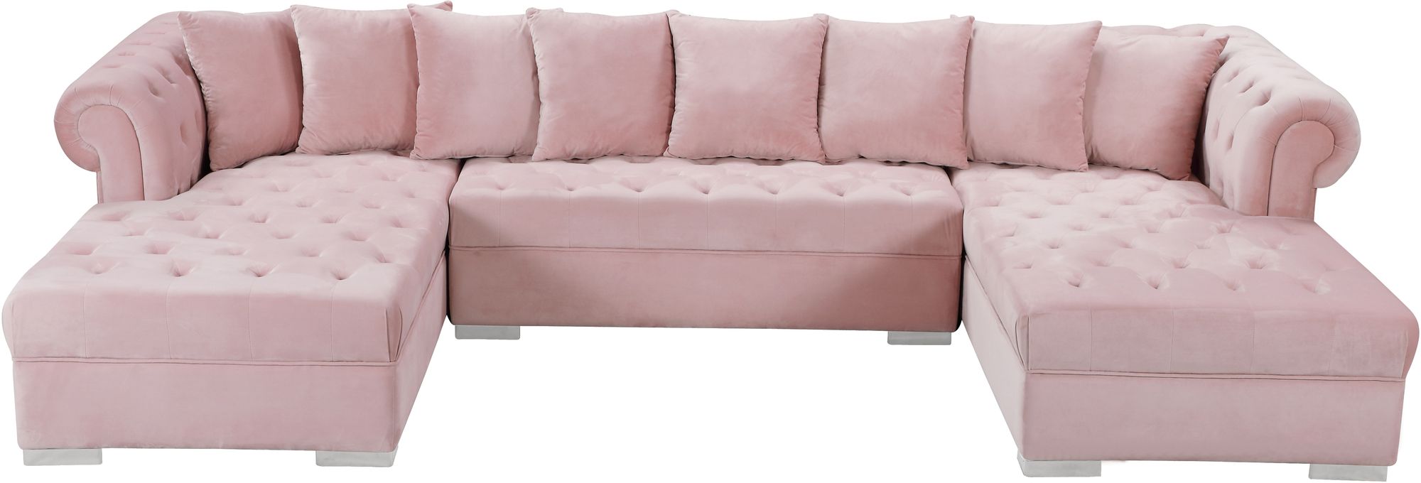 Presley 134" 3-Piece Velvet Sectional