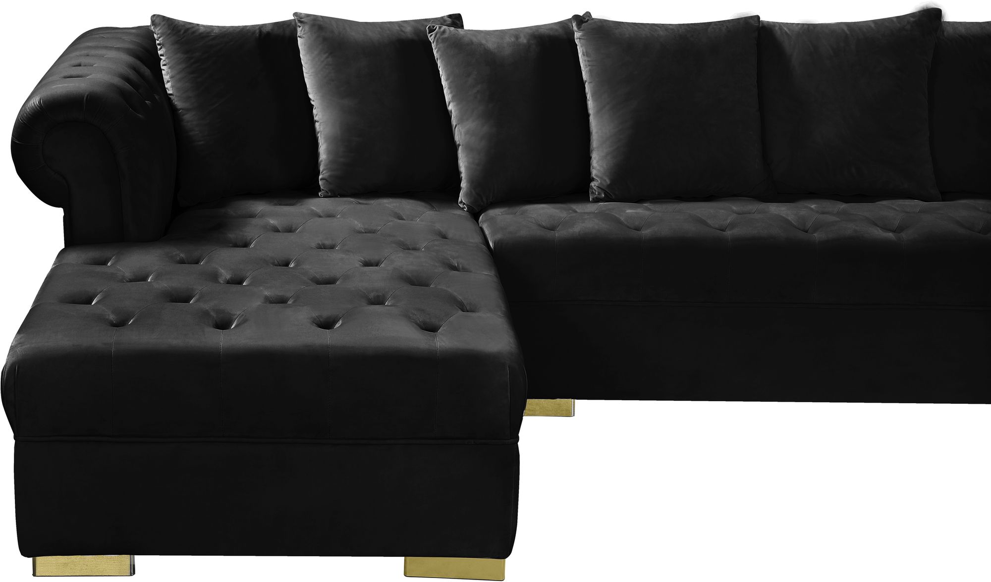 Presley 134" 3-Piece Velvet Sectional