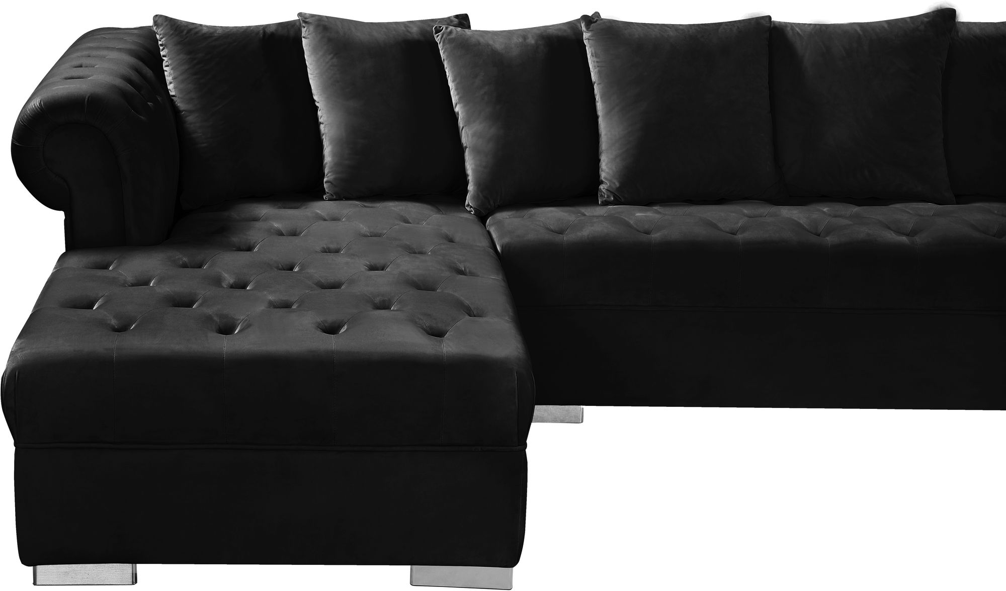 Presley 134" 3-Piece Velvet Sectional