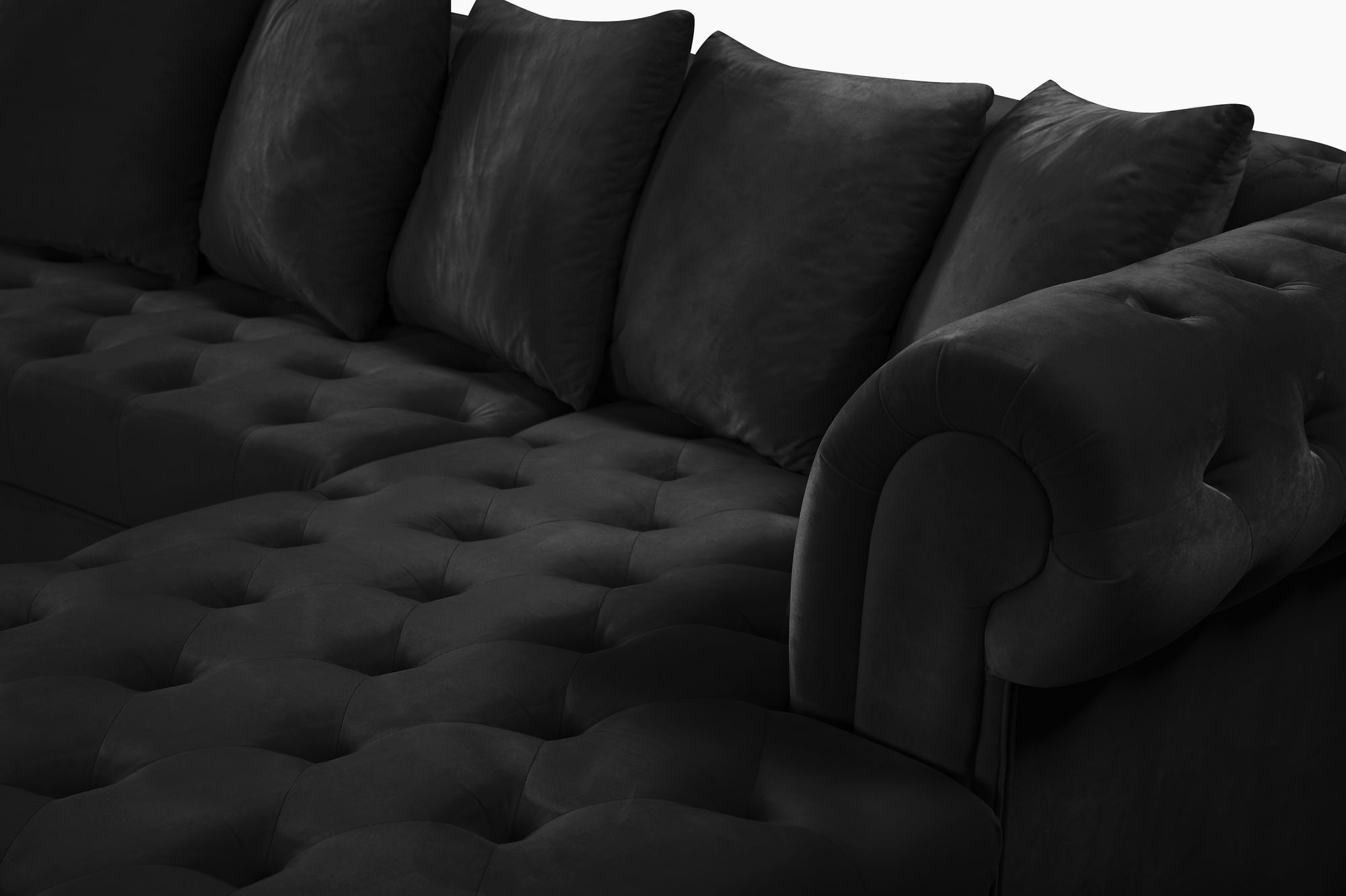 Presley 134" 3-Piece Velvet Sectional
